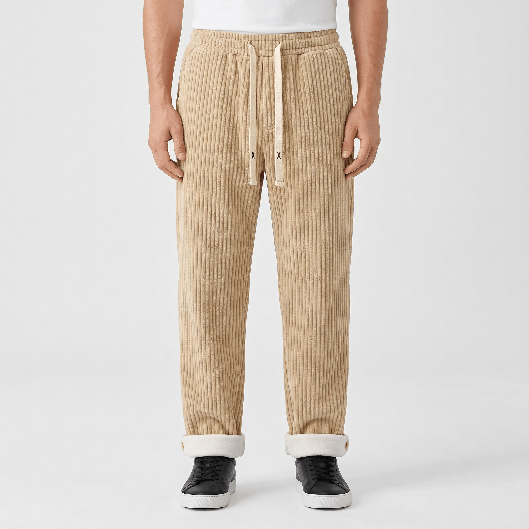 Luca Corduroy Sweatpants – Wide Leg Drawstring Joggers