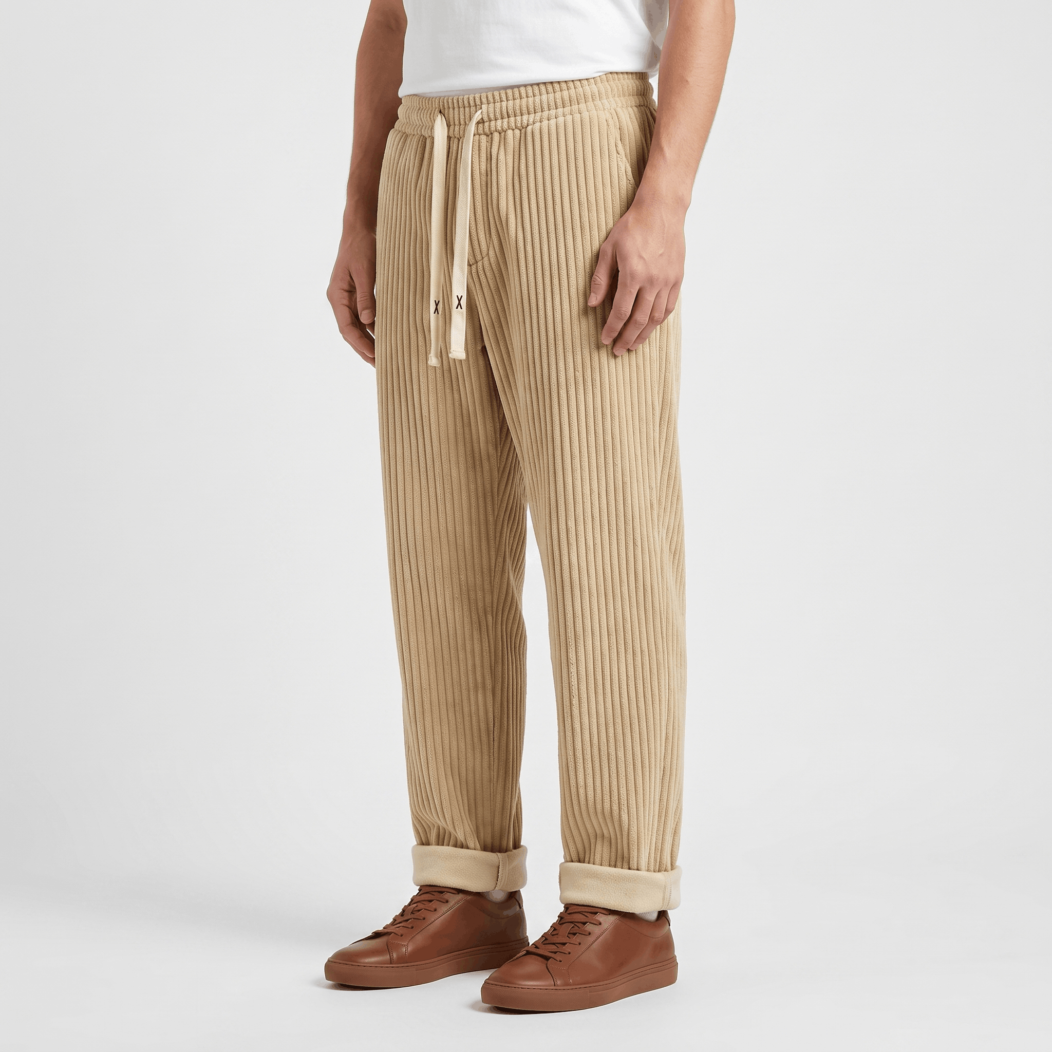 Luca Corduroy Sweatpants – Wide Leg Drawstring Joggers