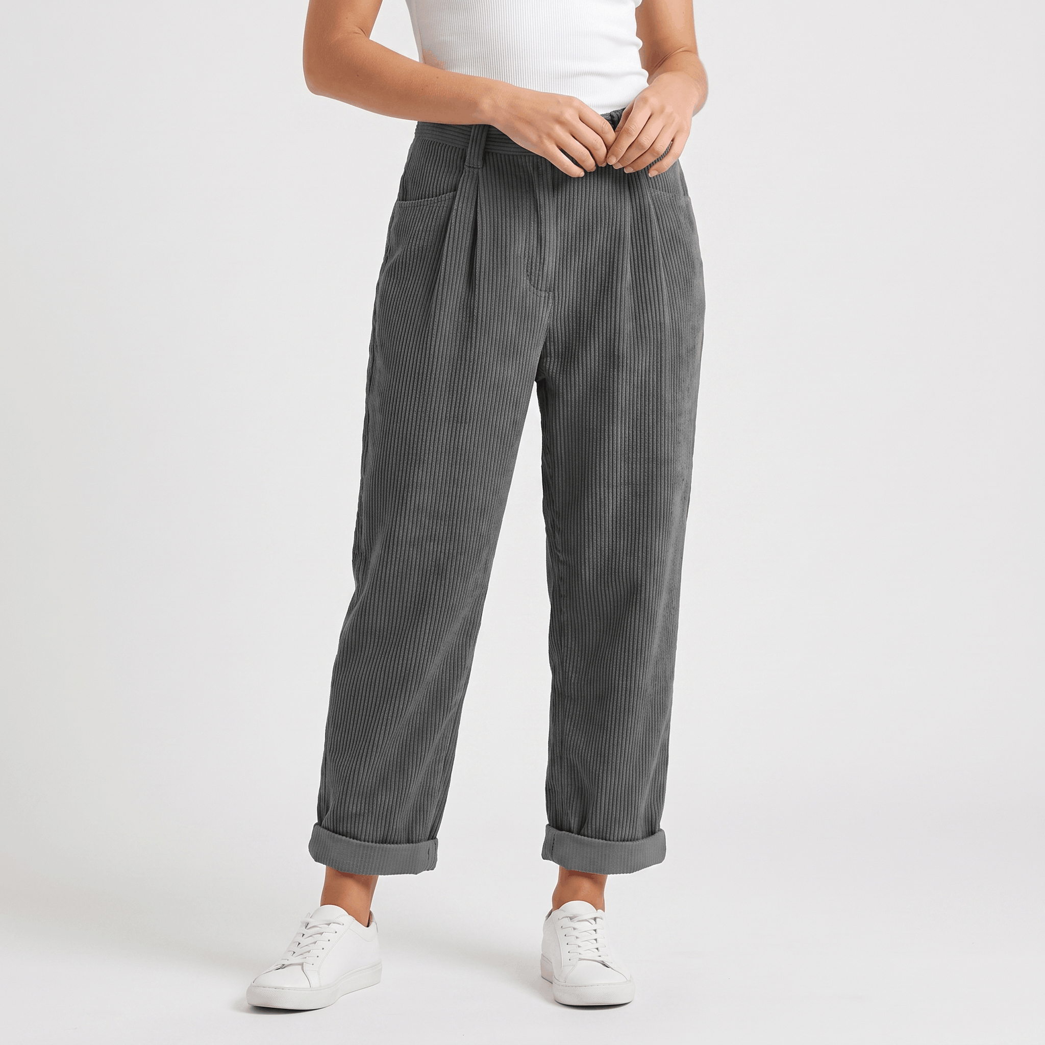 Bianca Corduroy Straight Leg Pants – Relaxed Everyday Trousers