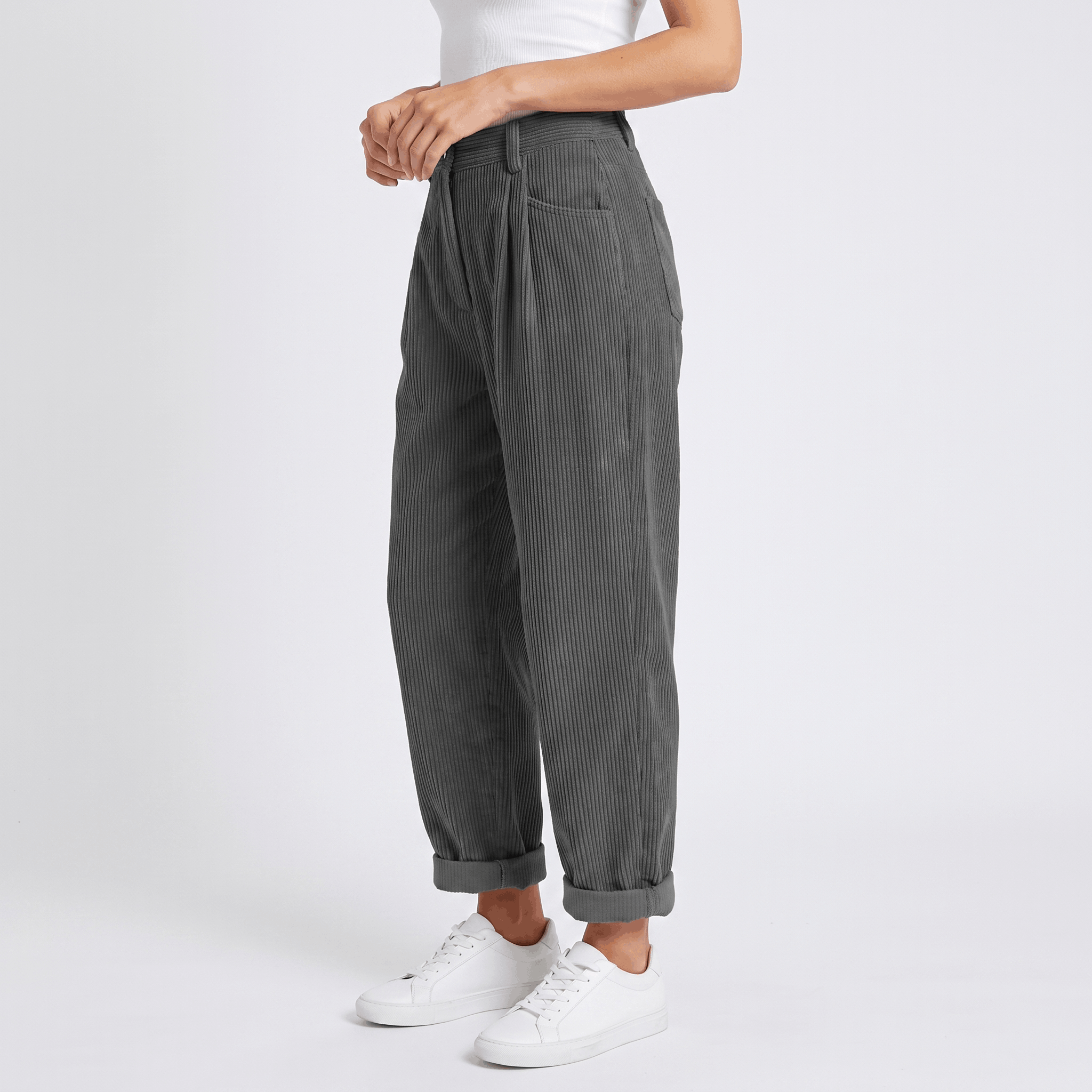 Bianca Corduroy Straight Leg Pants – Relaxed Everyday Trousers