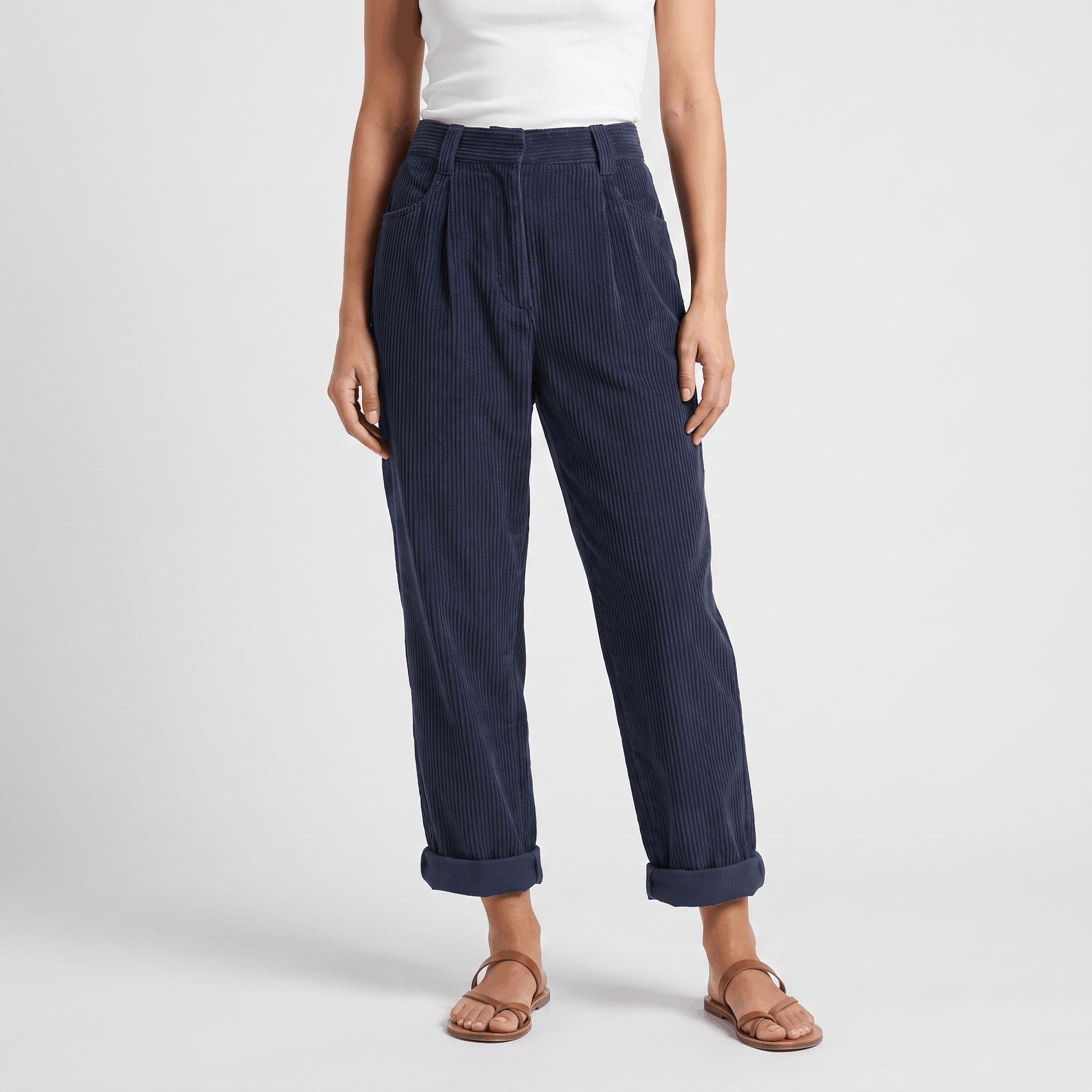 Bianca Corduroy Straight Leg Pants – Relaxed Everyday Trousers
