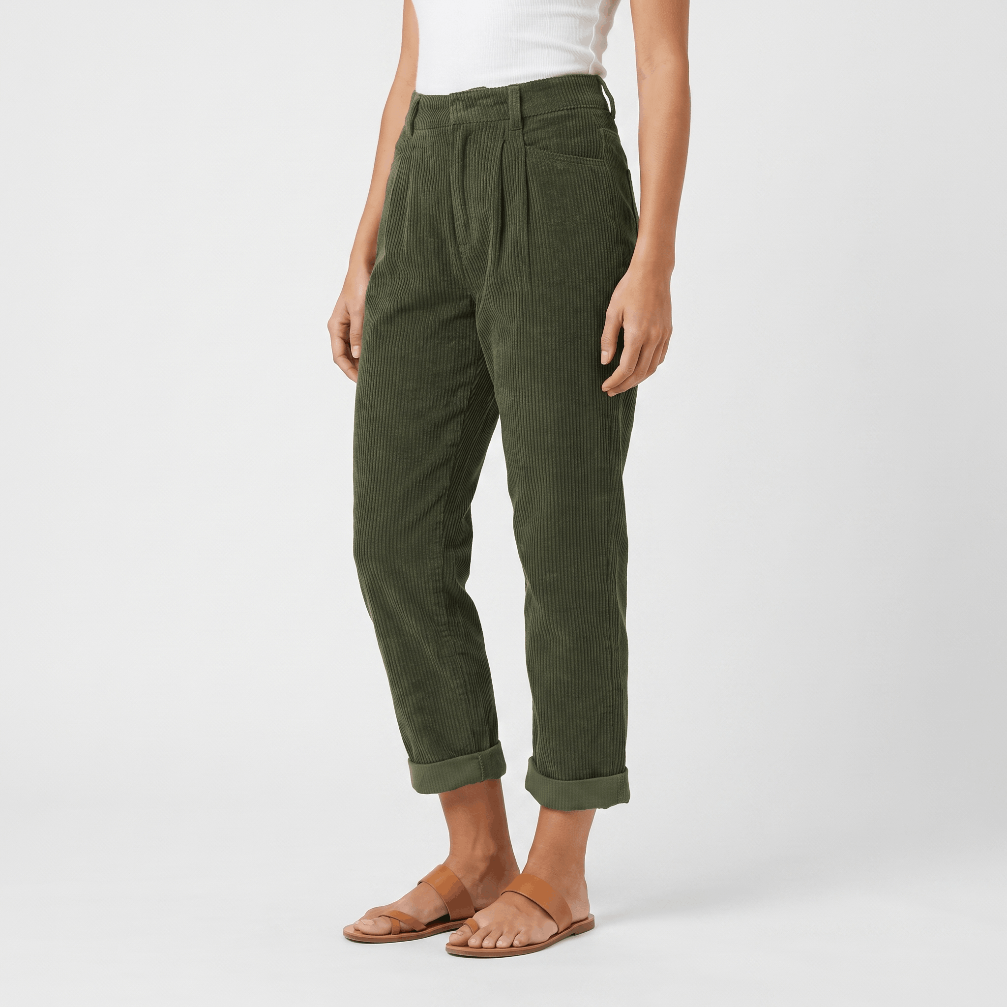 Bianca Corduroy Straight Leg Pants – Relaxed Everyday Trousers