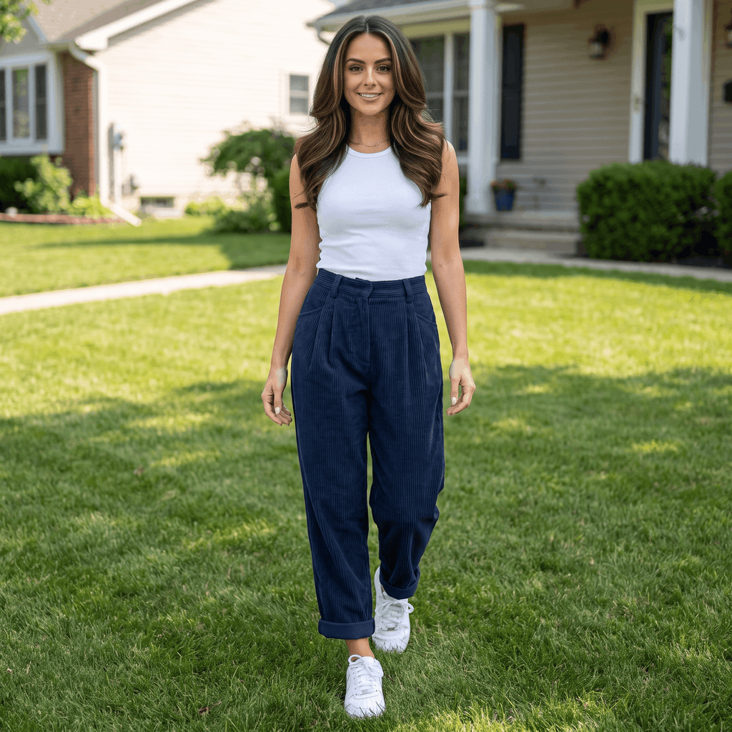Bianca Corduroy Straight Leg Pants – Relaxed Everyday Trousers