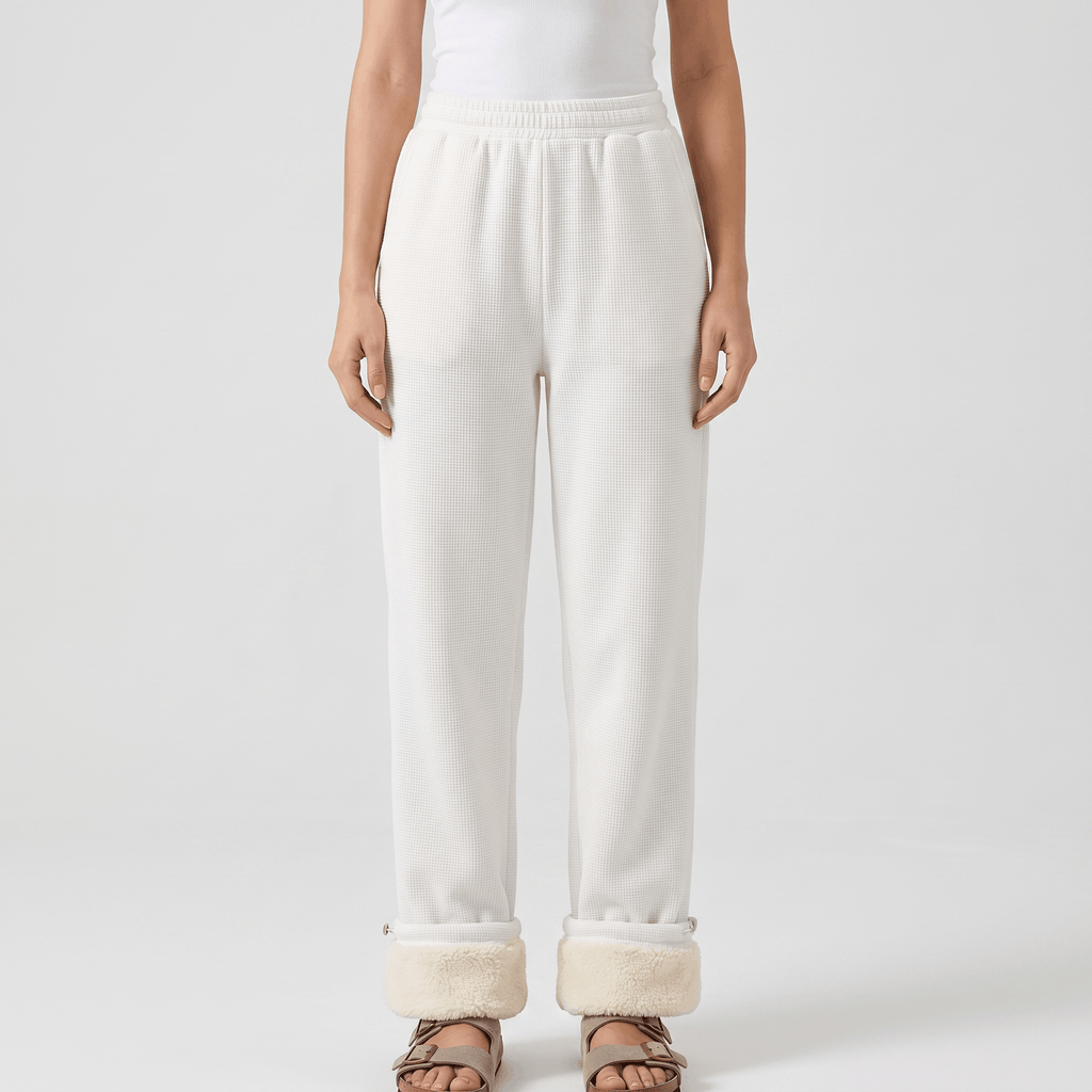 Camille Sherpa Fleece Lounge Pants – Cozy Straight Leg Joggers
