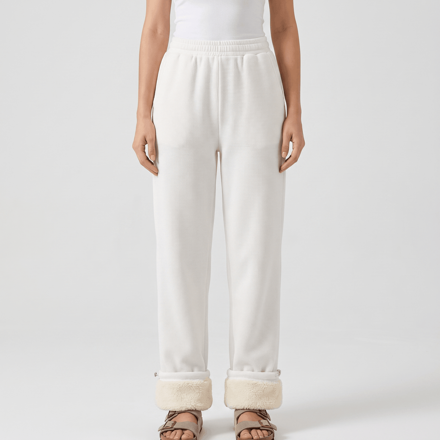 Camille Sherpa Fleece Lounge Pants – Cozy Straight Leg Joggers