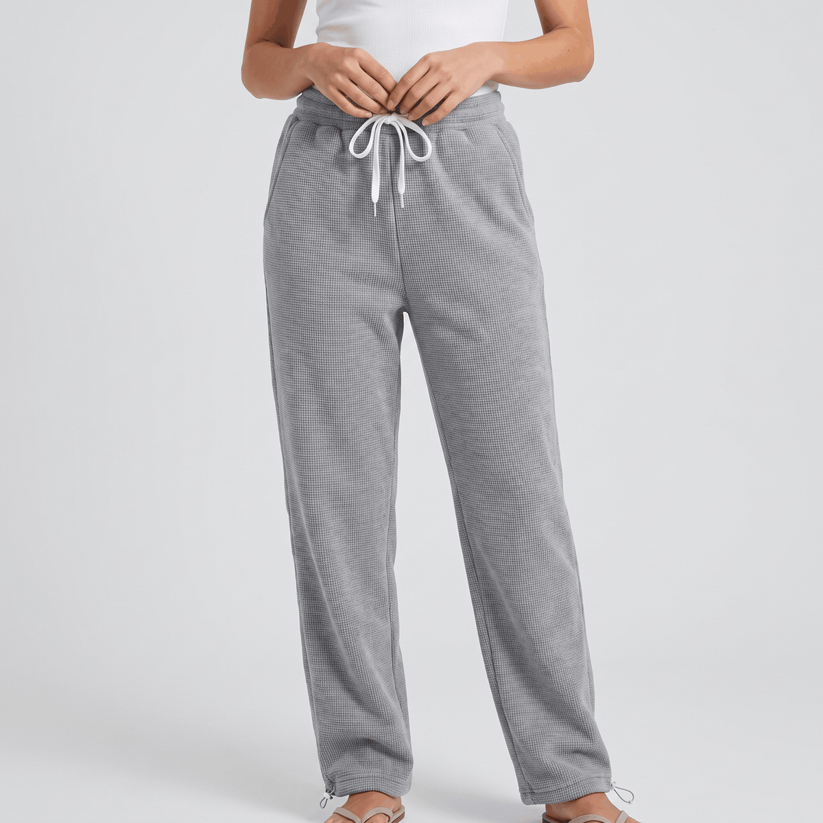 Camille Sherpa Fleece Lounge Pants – Cozy Straight Leg Joggers