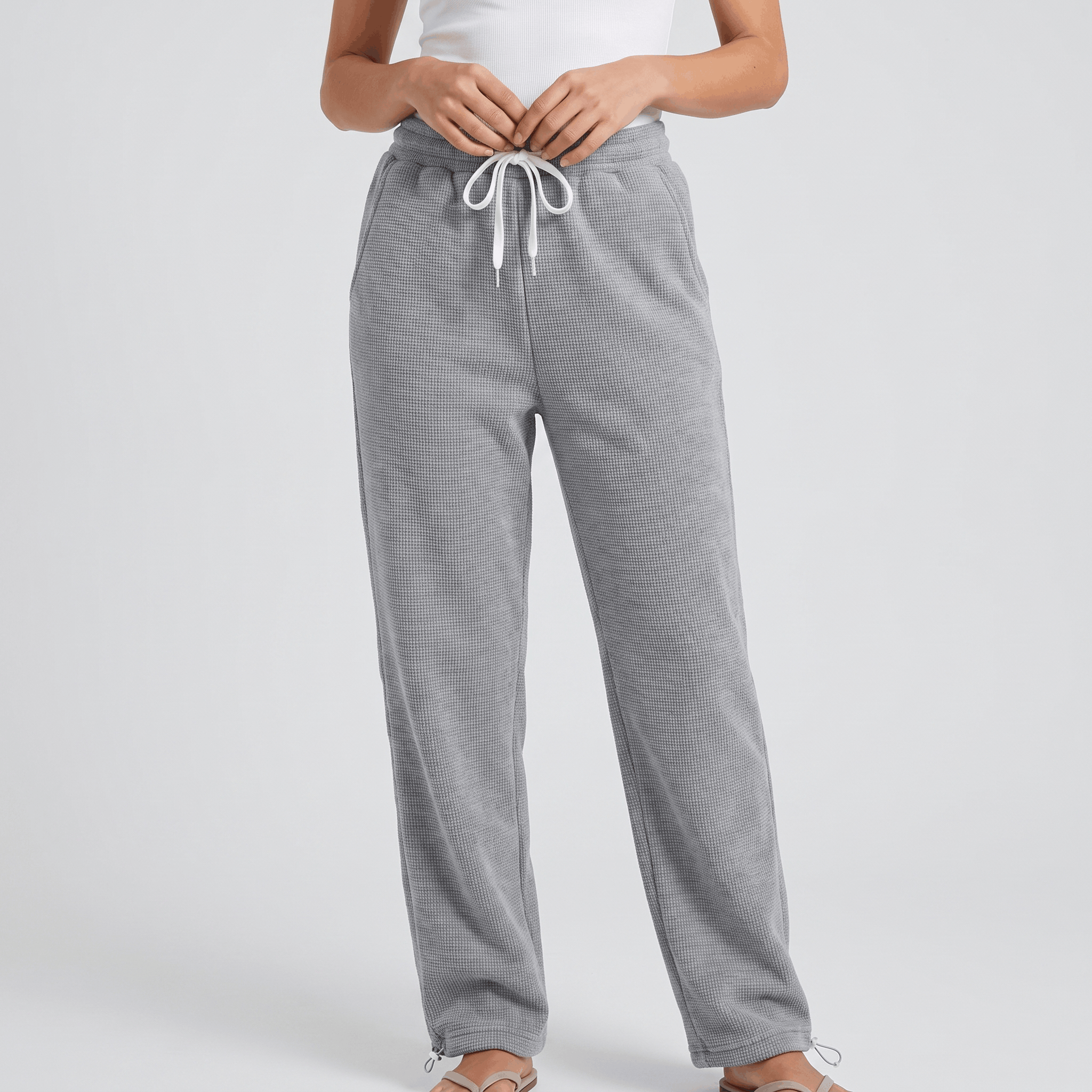 Camille Sherpa Fleece Lounge Pants – Cozy Straight Leg Joggers