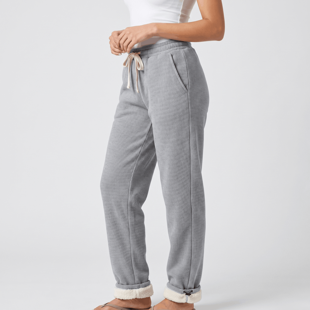 Camille Sherpa Fleece Lounge Pants – Cozy Straight Leg Joggers