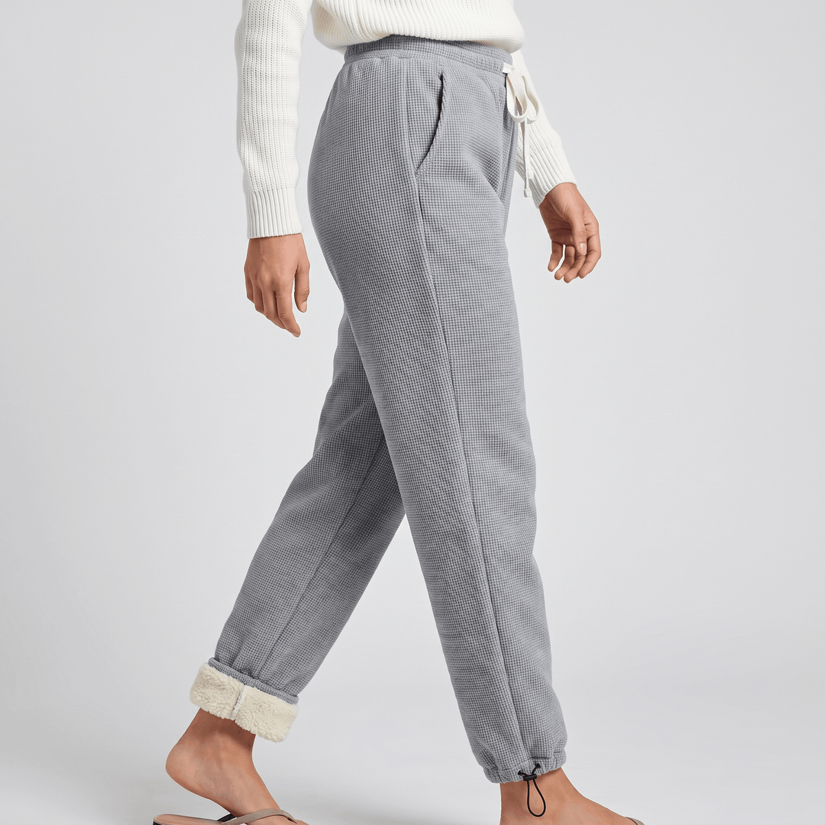 Camille Sherpa Fleece Lounge Pants – Cozy Straight Leg Joggers