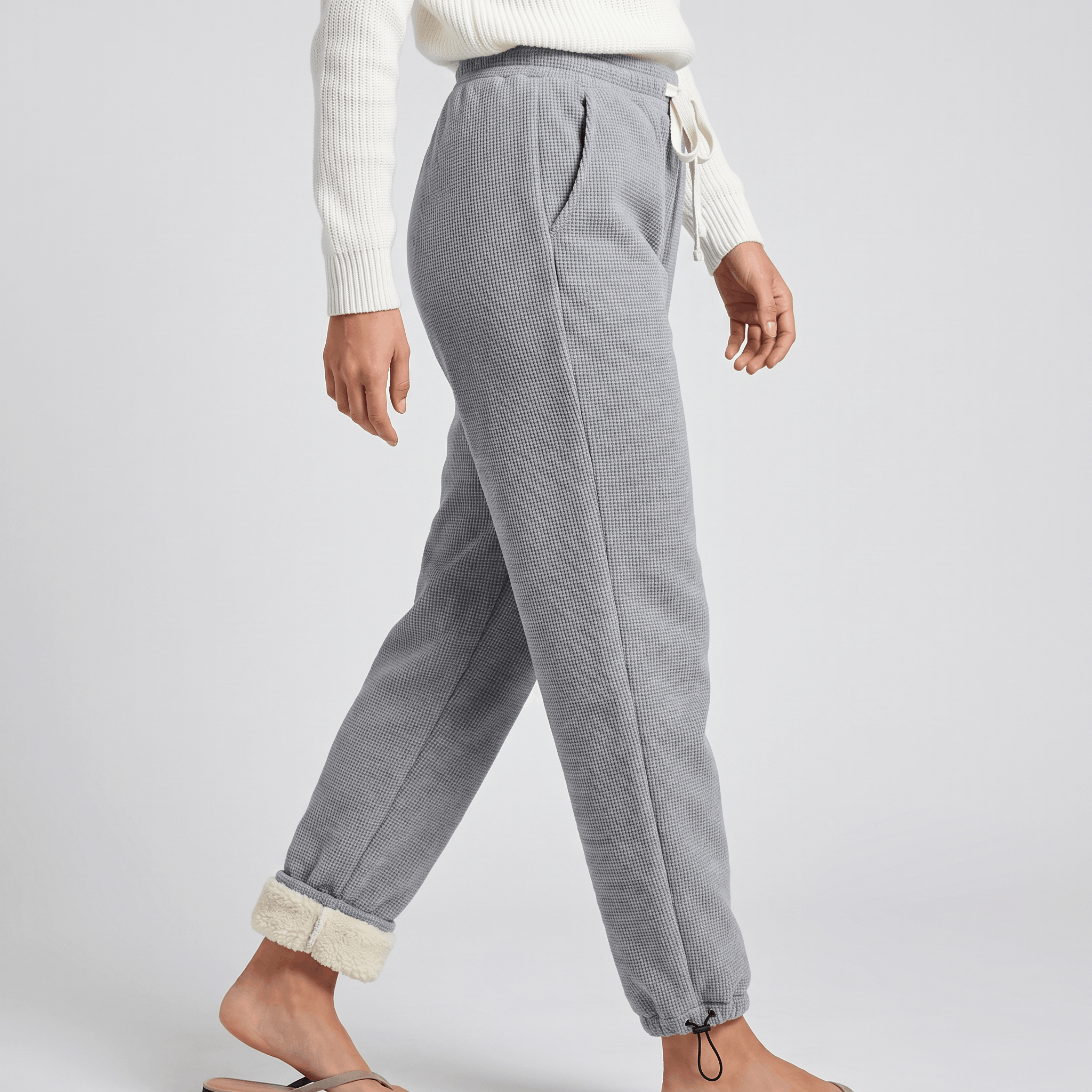 Camille Sherpa Fleece Lounge Pants – Cozy Straight Leg Joggers