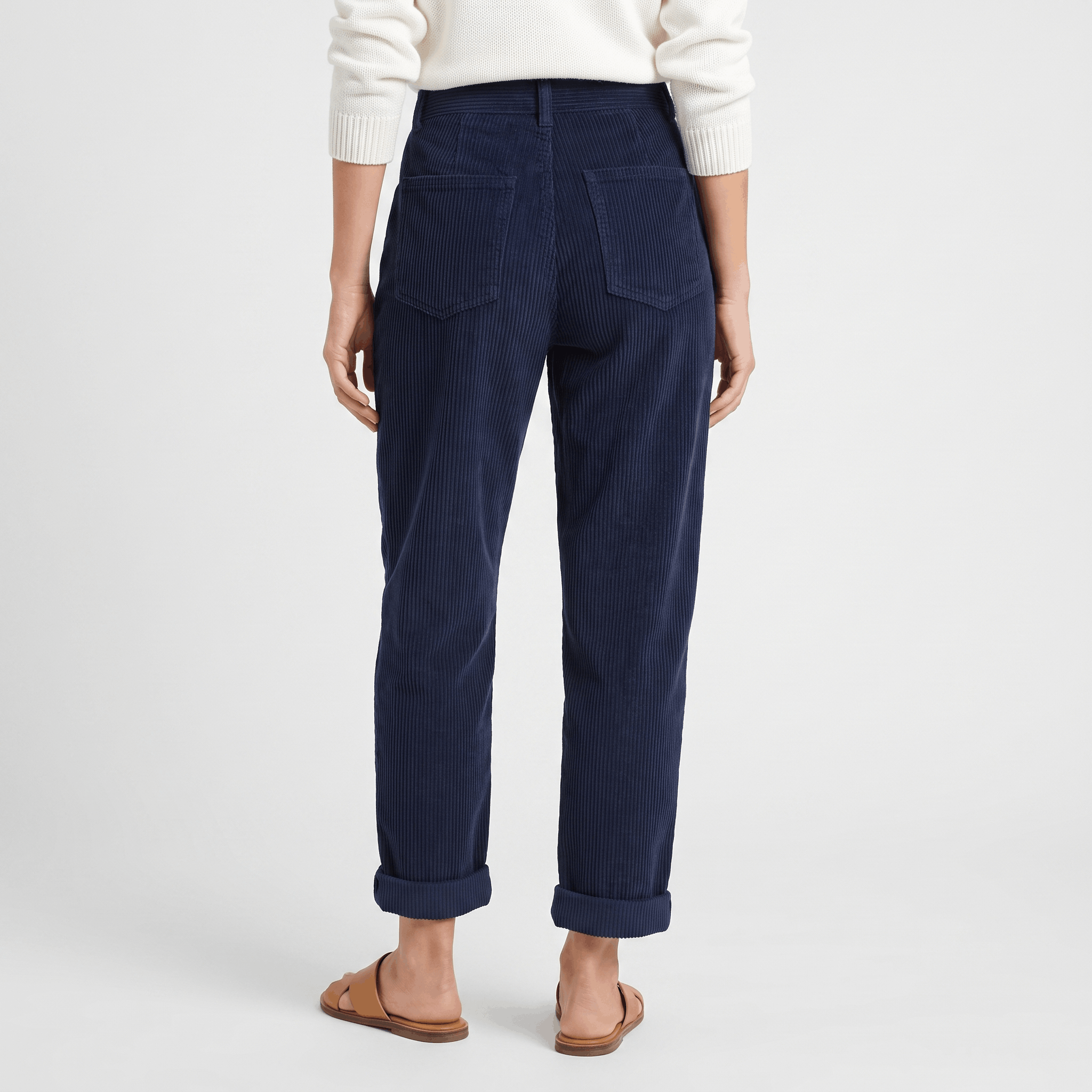 Trixy High Waist Corduroy Pants – Pleated Tapered Trousers