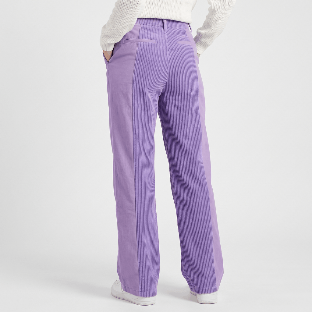 Elise Two-Tone Corduroy Pants – Straight Leg Casual Trousers