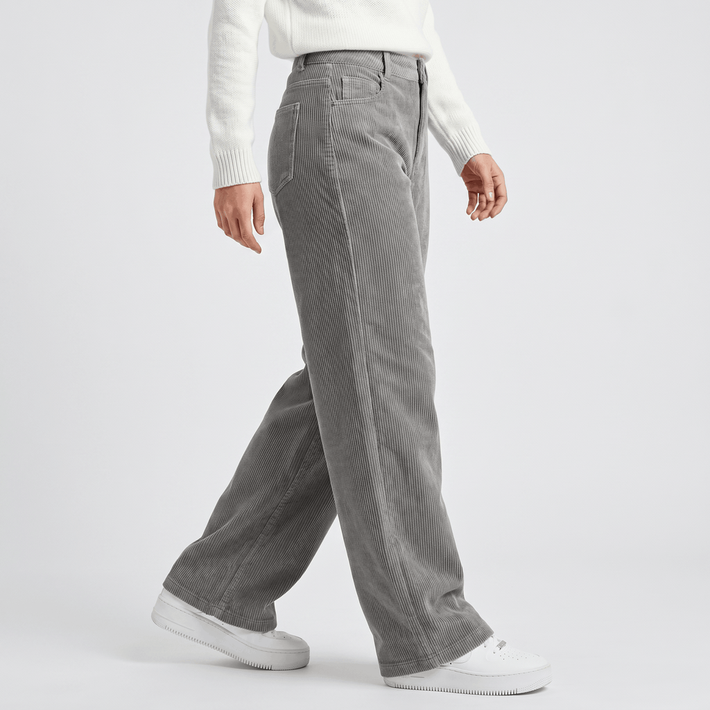 Monroe High Waist Corduroy Pants – Wide Leg Casual Trousers