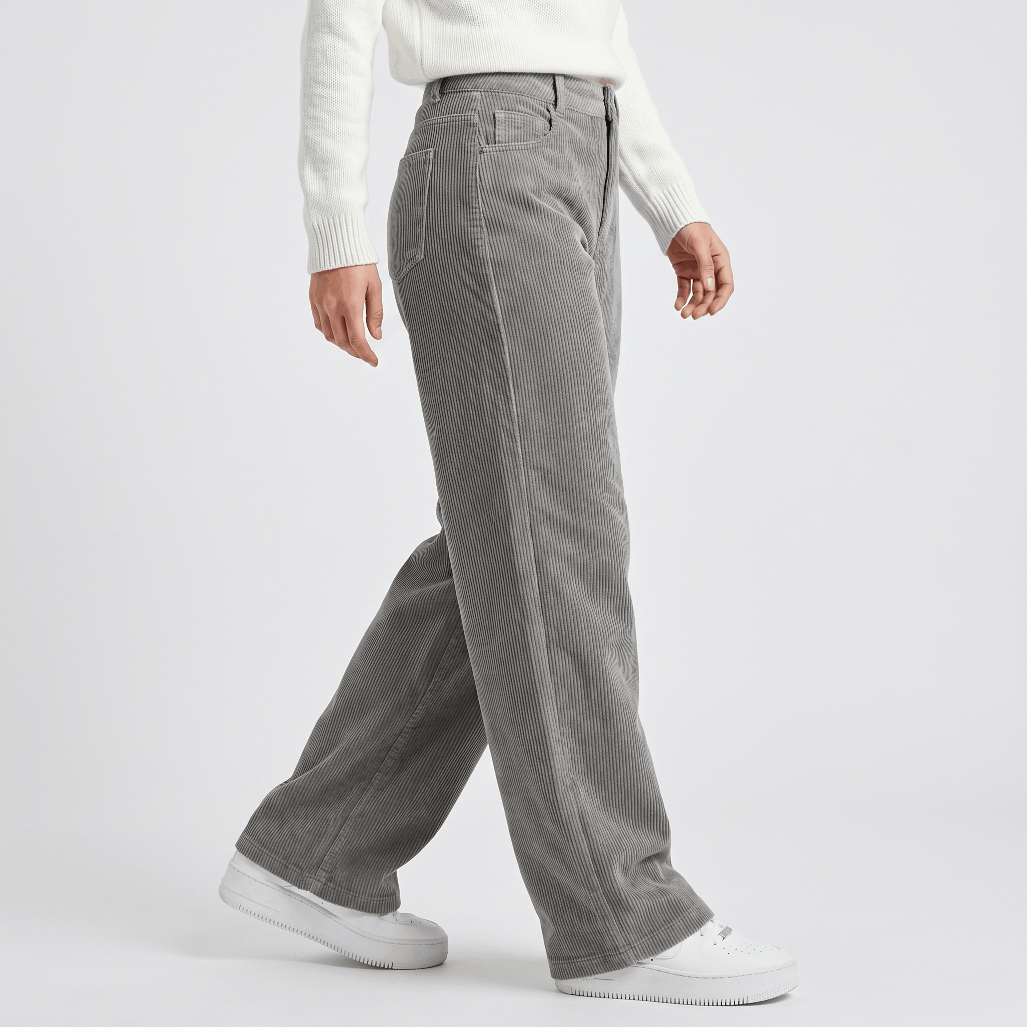 Monroe High Waist Corduroy Pants – Wide Leg Casual Trousers
