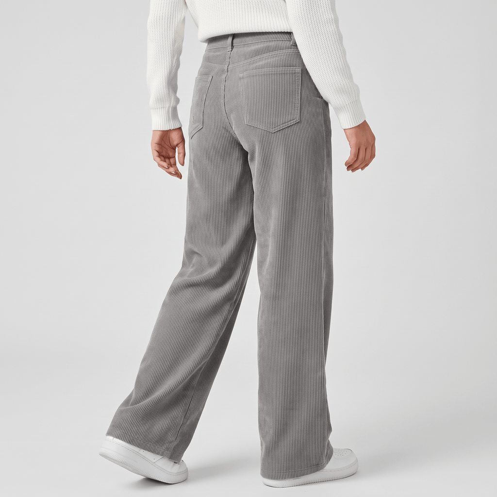 Monroe High Waist Corduroy Pants – Wide Leg Casual Trousers