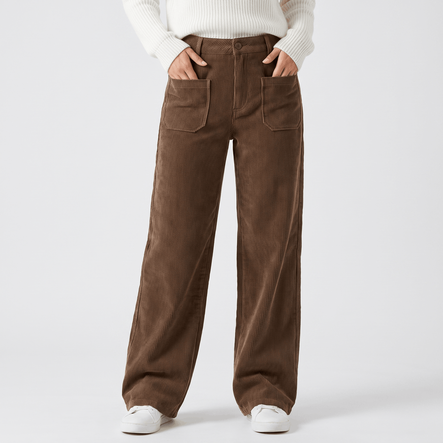 Monroe High Waist Corduroy Pants – Wide Leg Casual Trousers