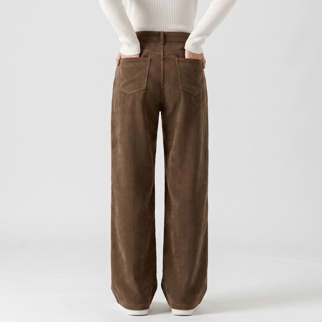 Monroe High Waist Corduroy Pants – Wide Leg Casual Trousers