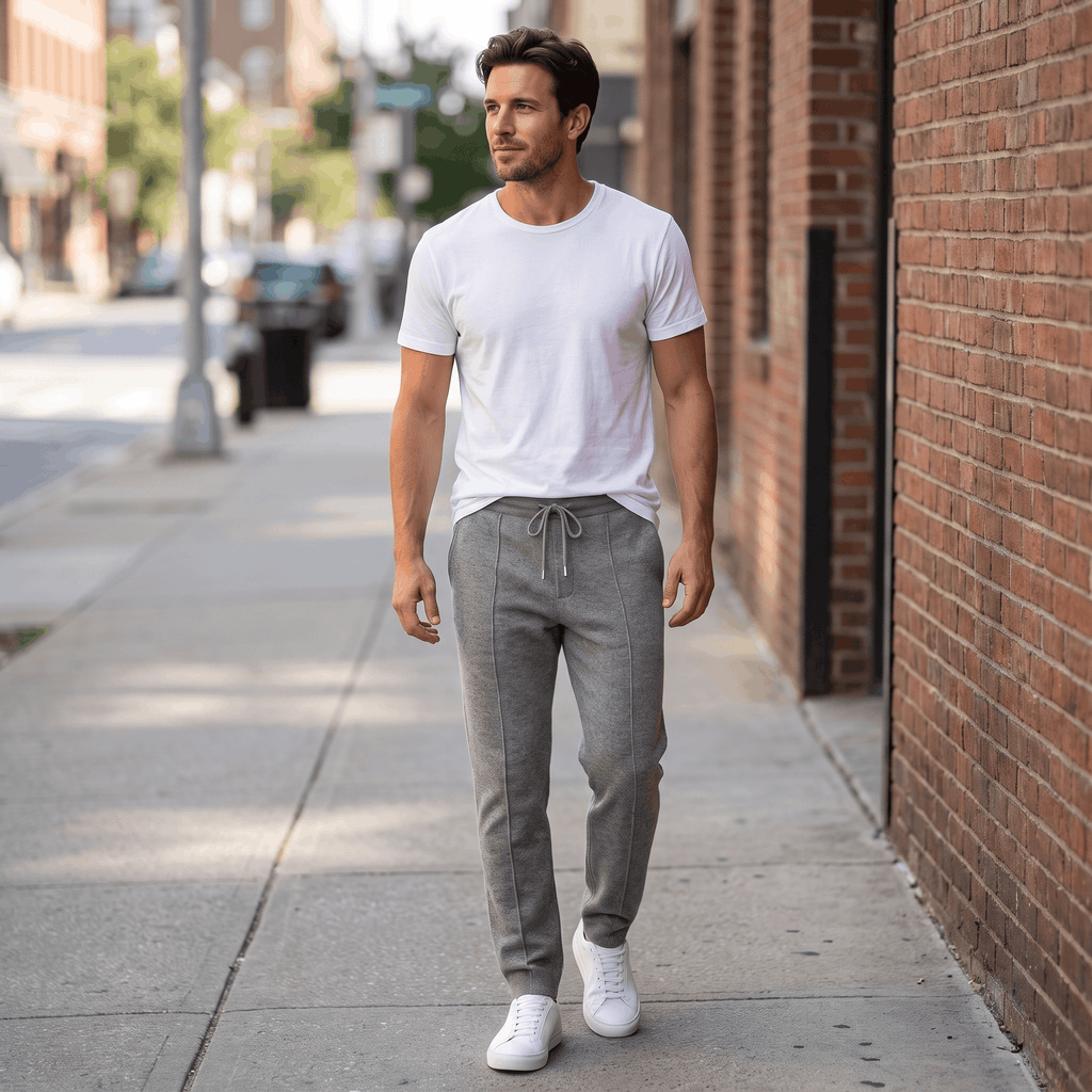Stefano Knit Drawstring Trousers – Relaxed Tapered Lounge Pants