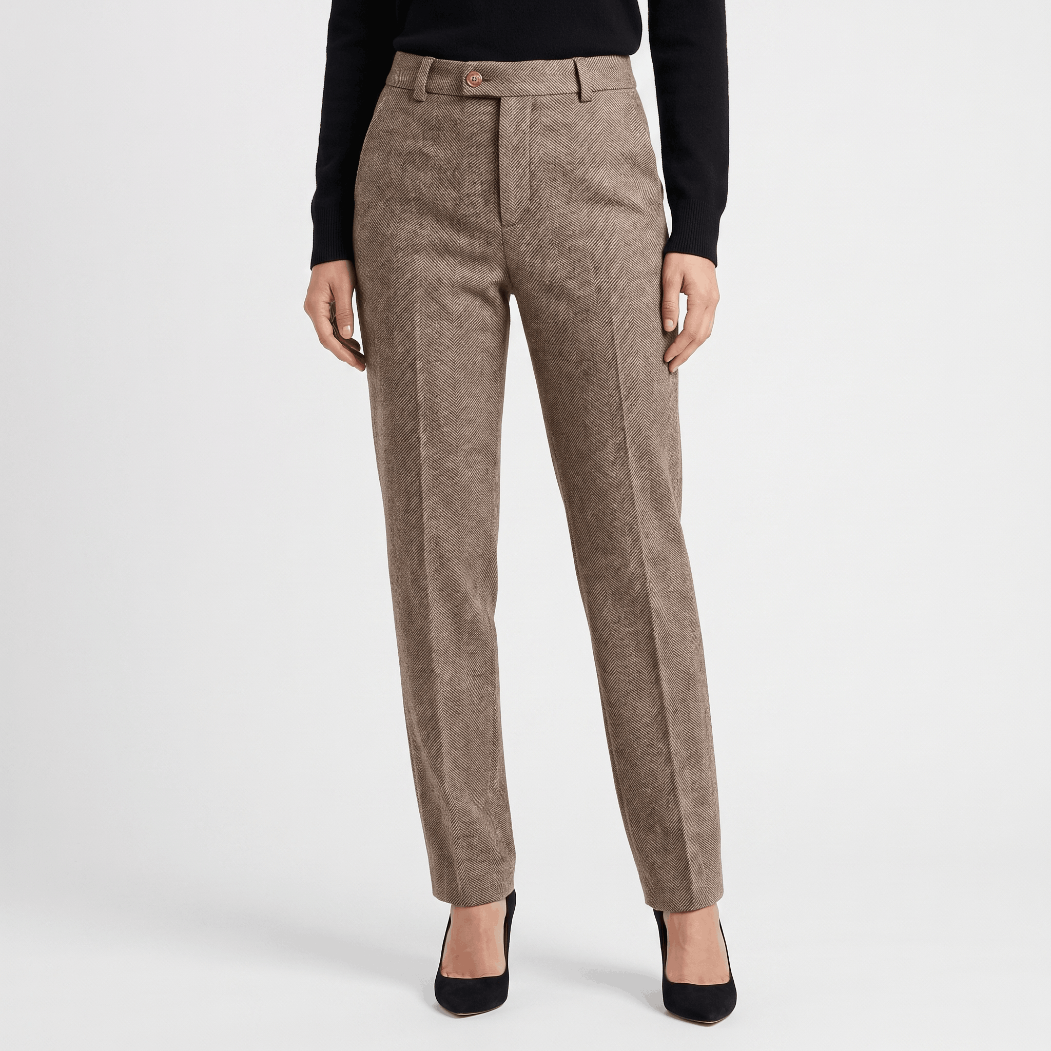 Vivienne Wool Blend Pants – High-Waisted Tailored Trousers