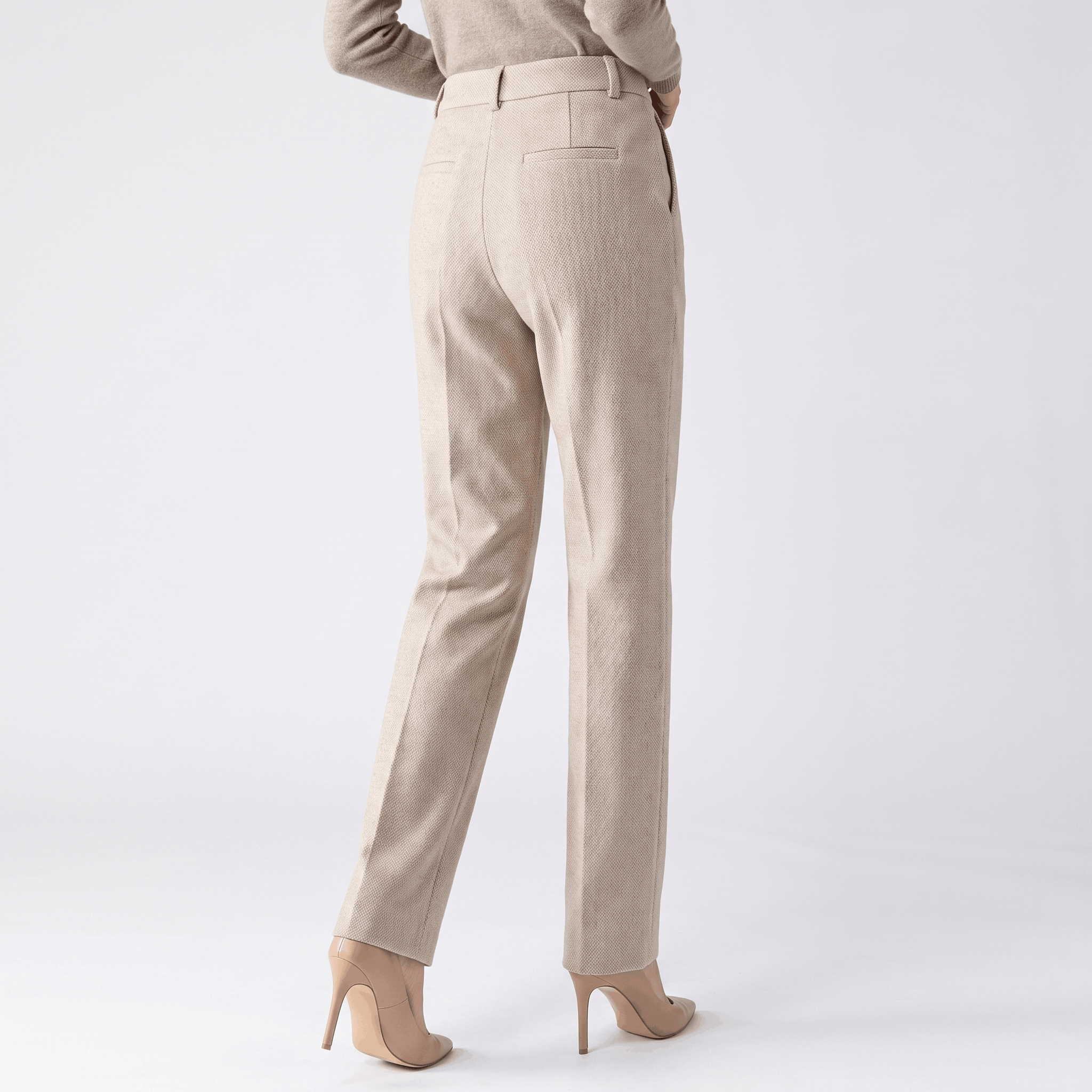 Vivienne Wool Blend Pants – High-Waisted Tailored Trousers