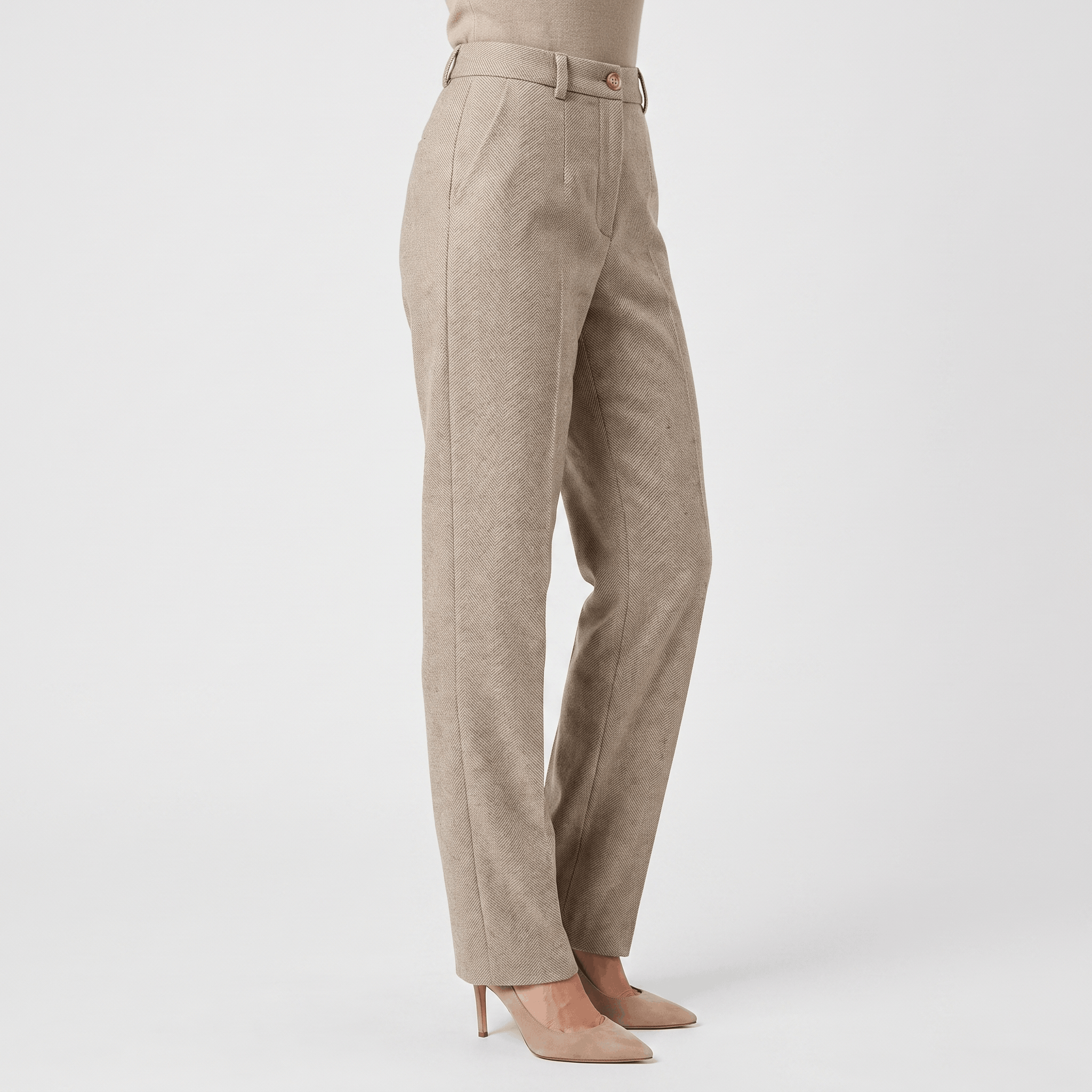 Vivienne Wool Blend Pants – High-Waisted Tailored Trousers