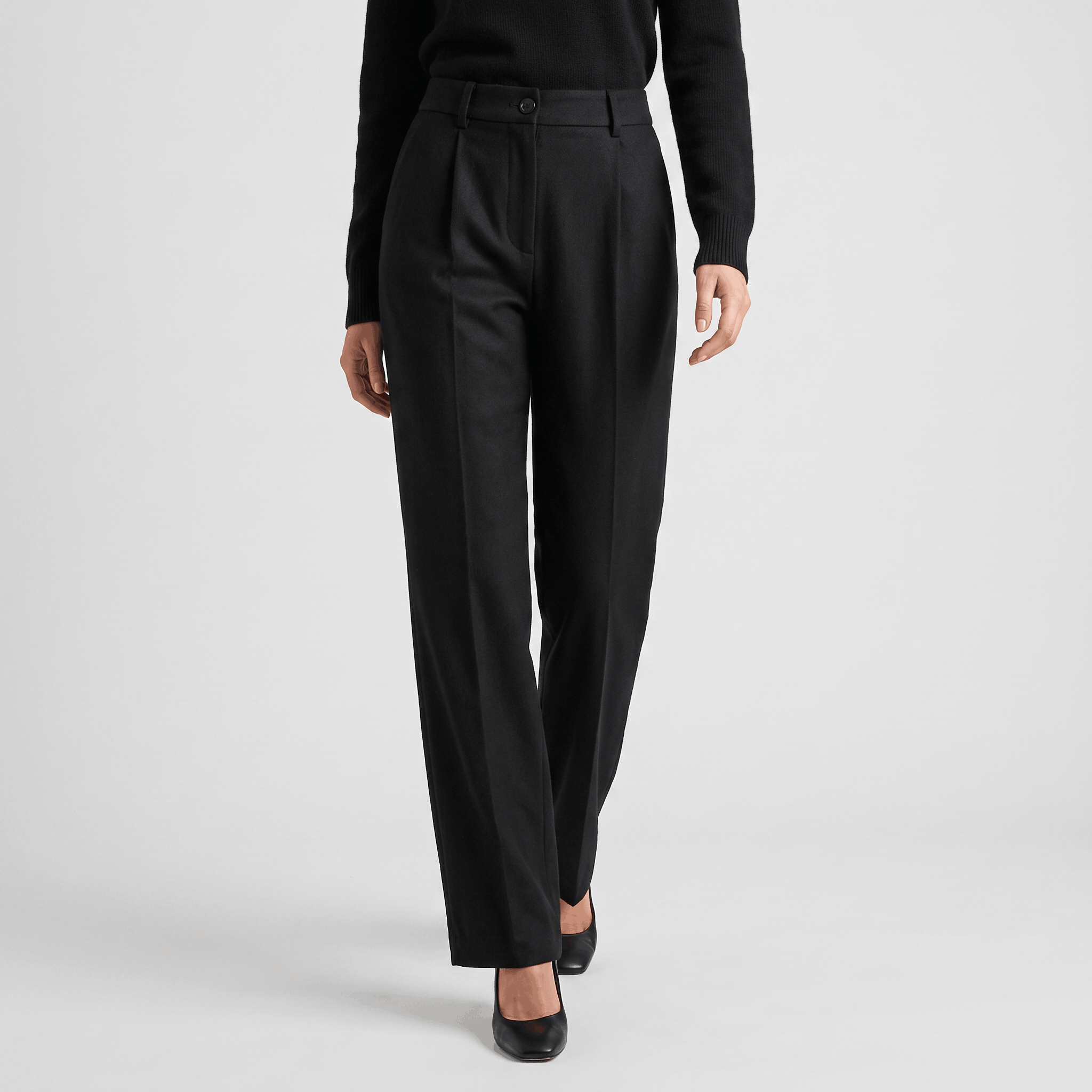 Vivienne Wool Blend Pants – High-Waisted Tailored Trousers