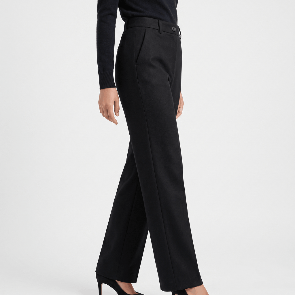 Vivienne Wool Blend Pants – High-Waisted Tailored Trousers