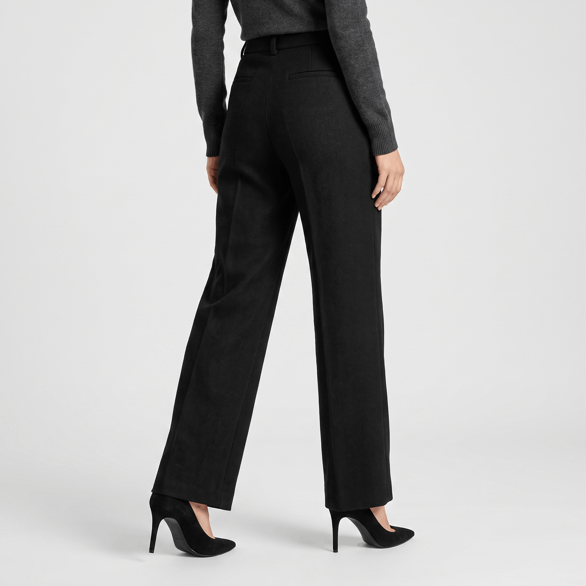 Vivienne Wool Blend Pants – High-Waisted Tailored Trousers