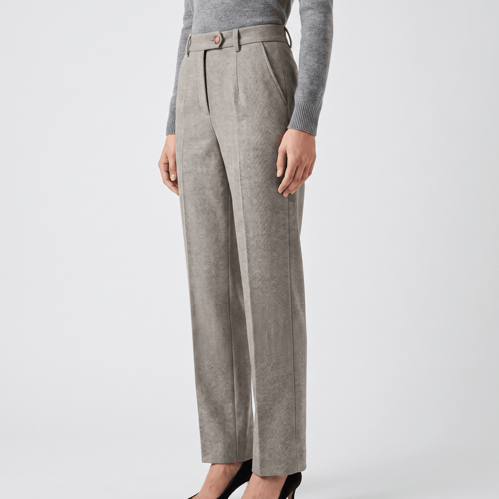 Vivienne Wool Blend Pants – High-Waisted Tailored Trousers