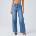 Harper High-Rise Wide-Leg Jeans – Raw Hem Denim Pants