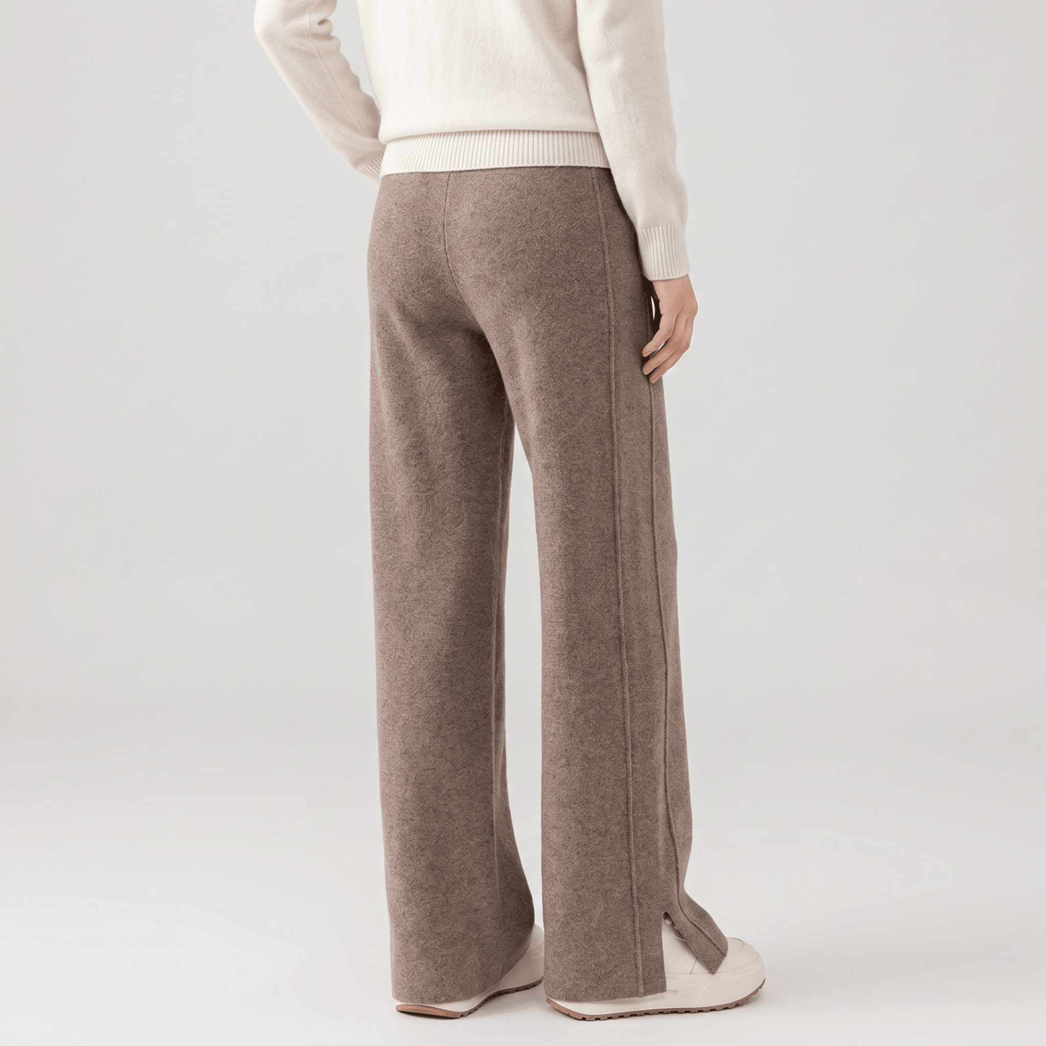 Naomi Merino Wool Sweatpants – Tailored Straight-Leg Pants
