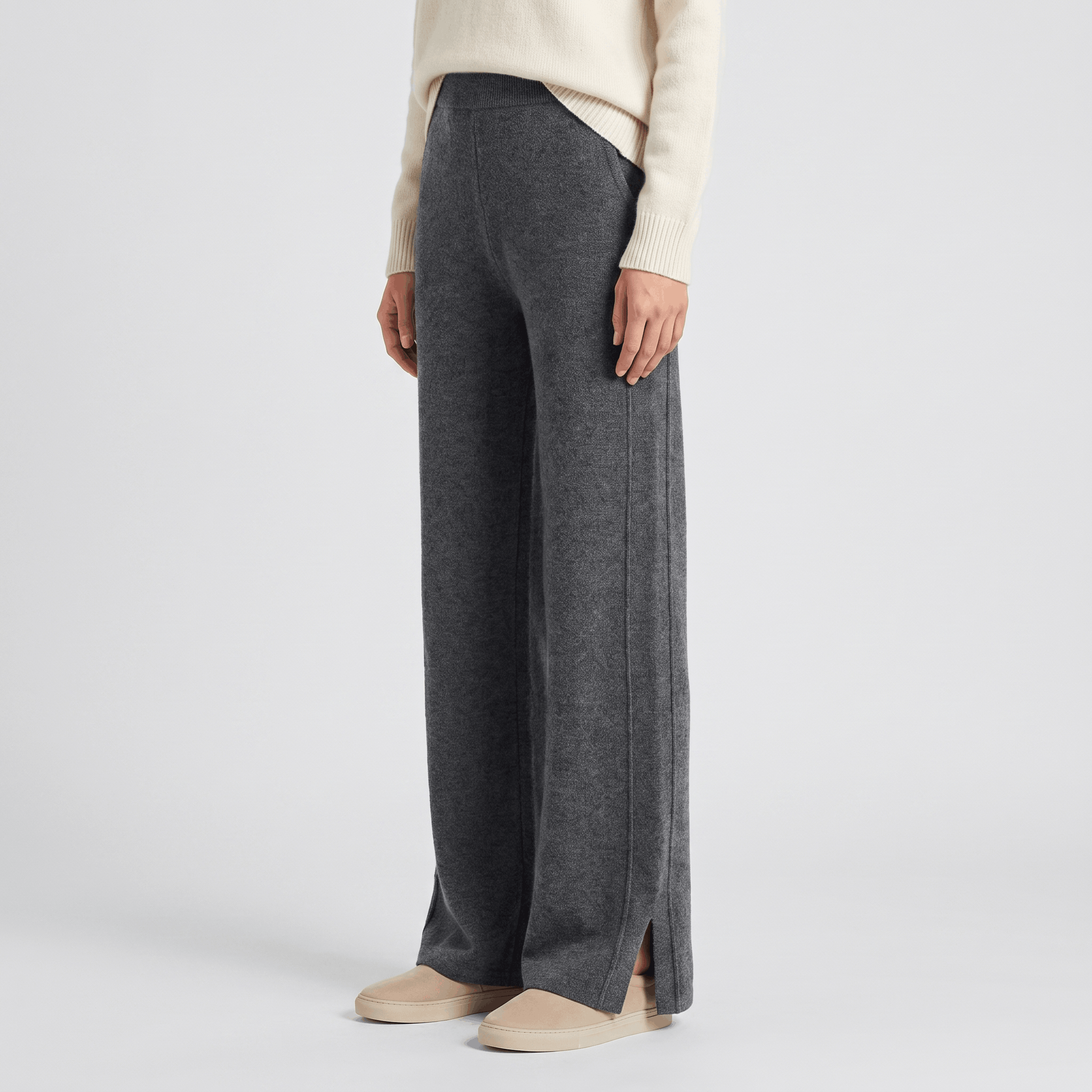 Naomi Merino Wool Sweatpants – Tailored Straight-Leg Pants