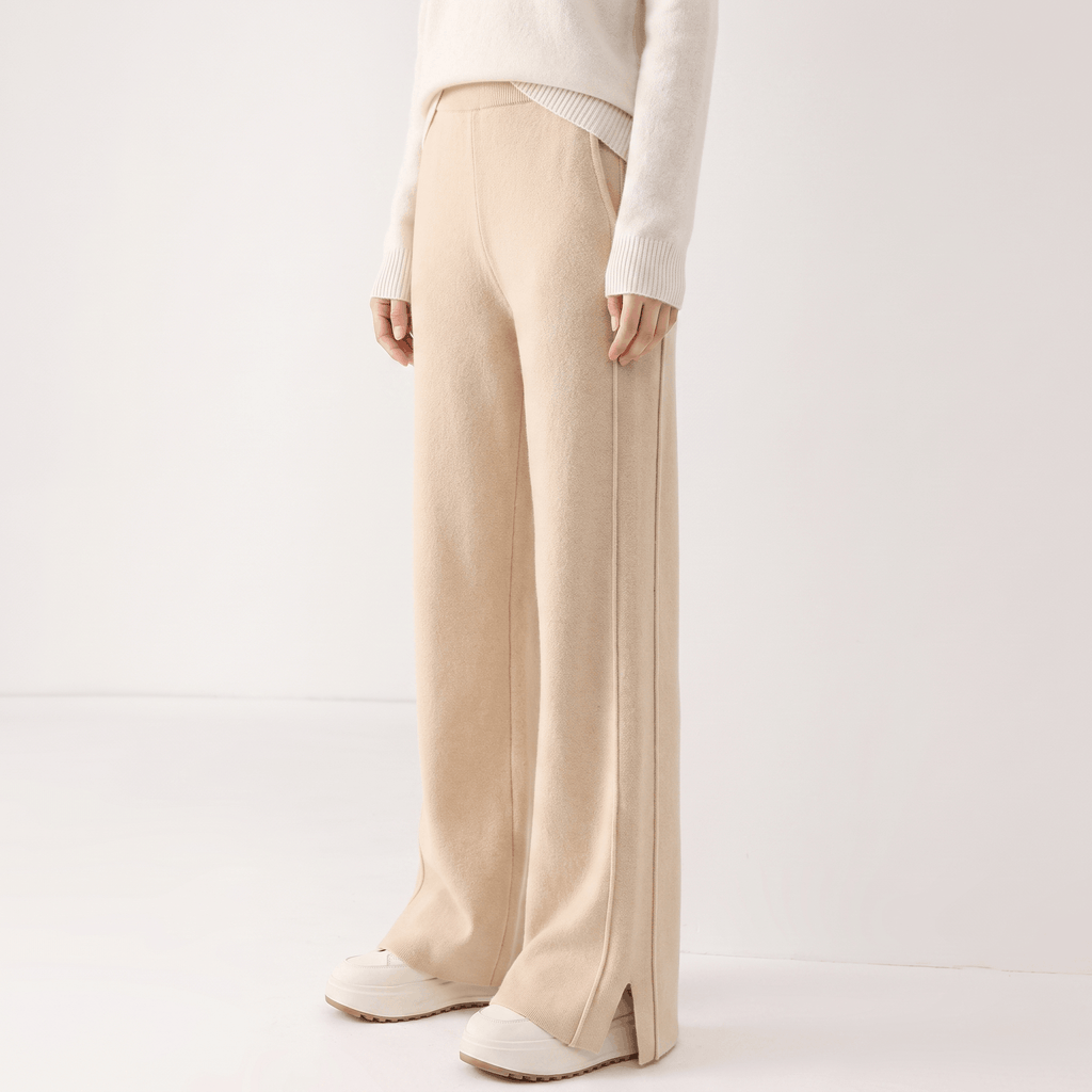 Naomi Merino Wool Sweatpants – Tailored Straight-Leg Pants