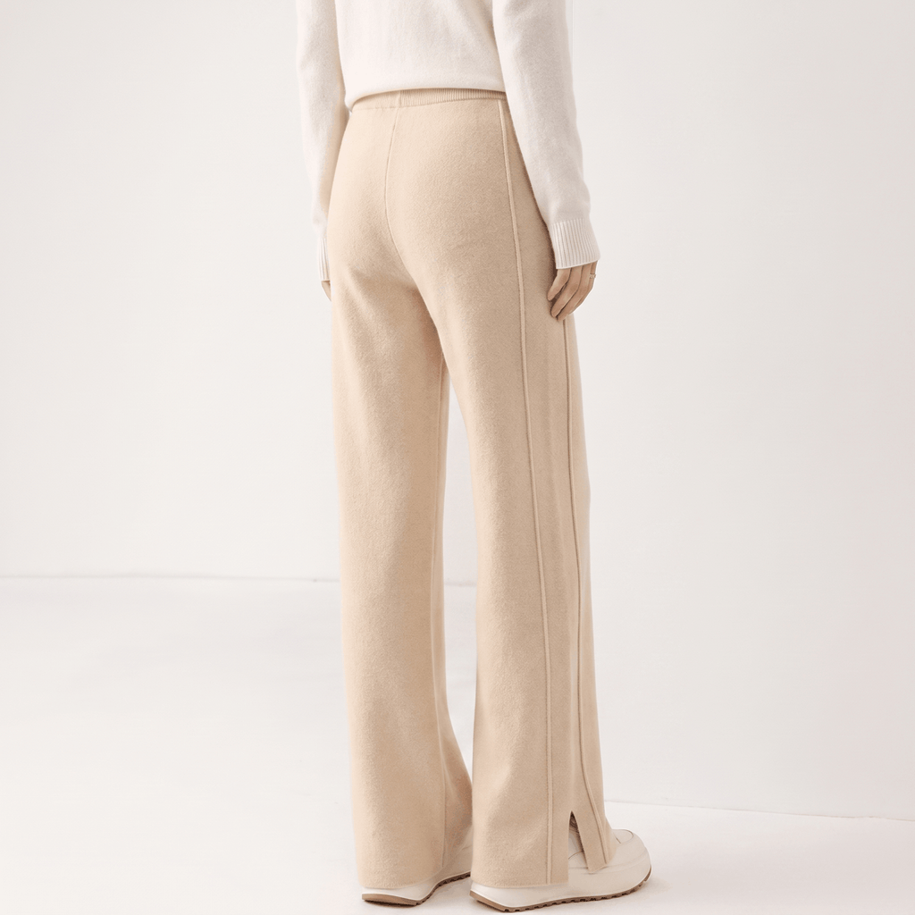 Naomi Merino Wool Sweatpants – Tailored Straight-Leg Pants