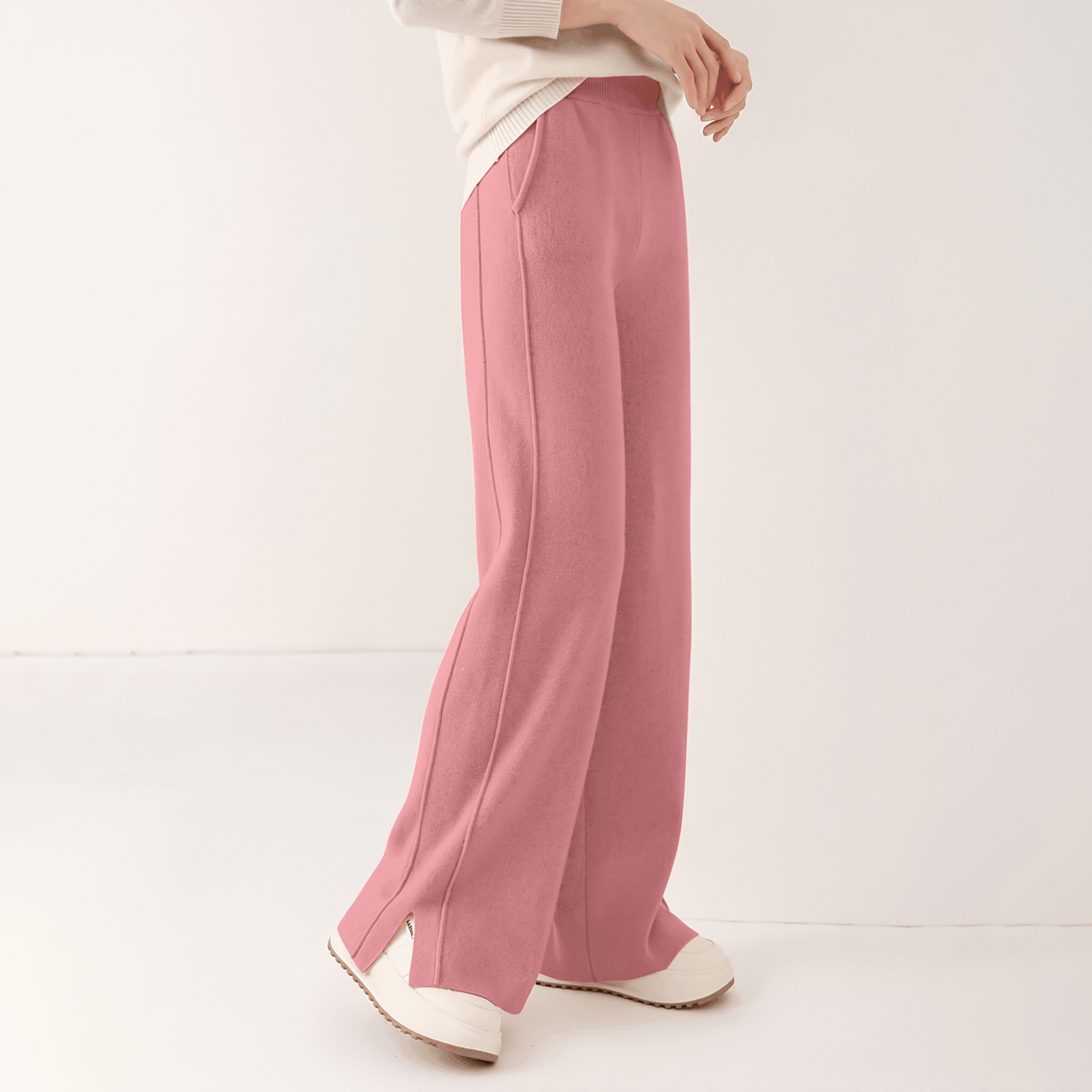 Naomi Merino Wool Sweatpants – Tailored Straight-Leg Pants