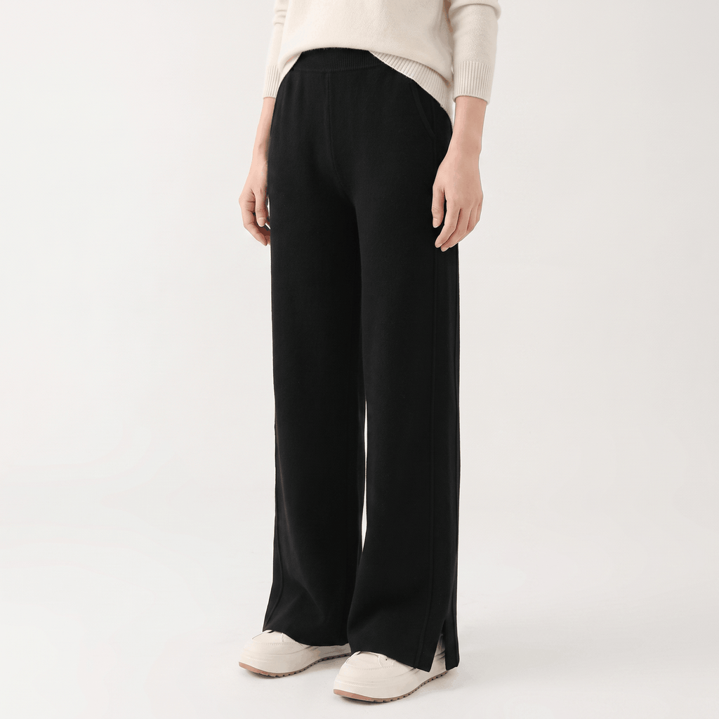 Naomi Merino Wool Sweatpants – Tailored Straight-Leg Pants