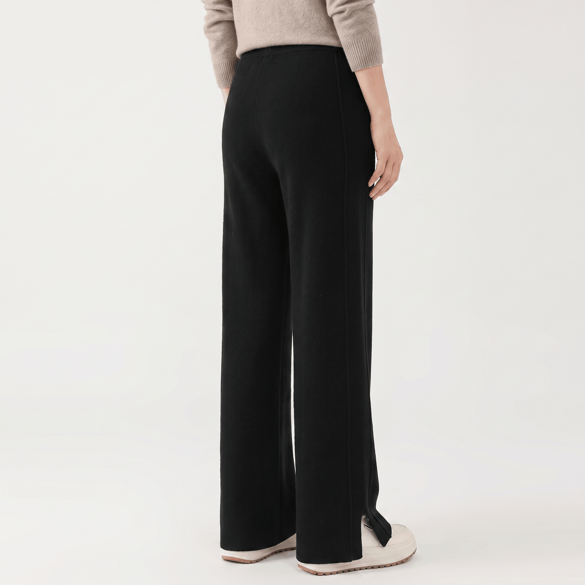 Naomi Merino Wool Sweatpants – Tailored Straight-Leg Pants