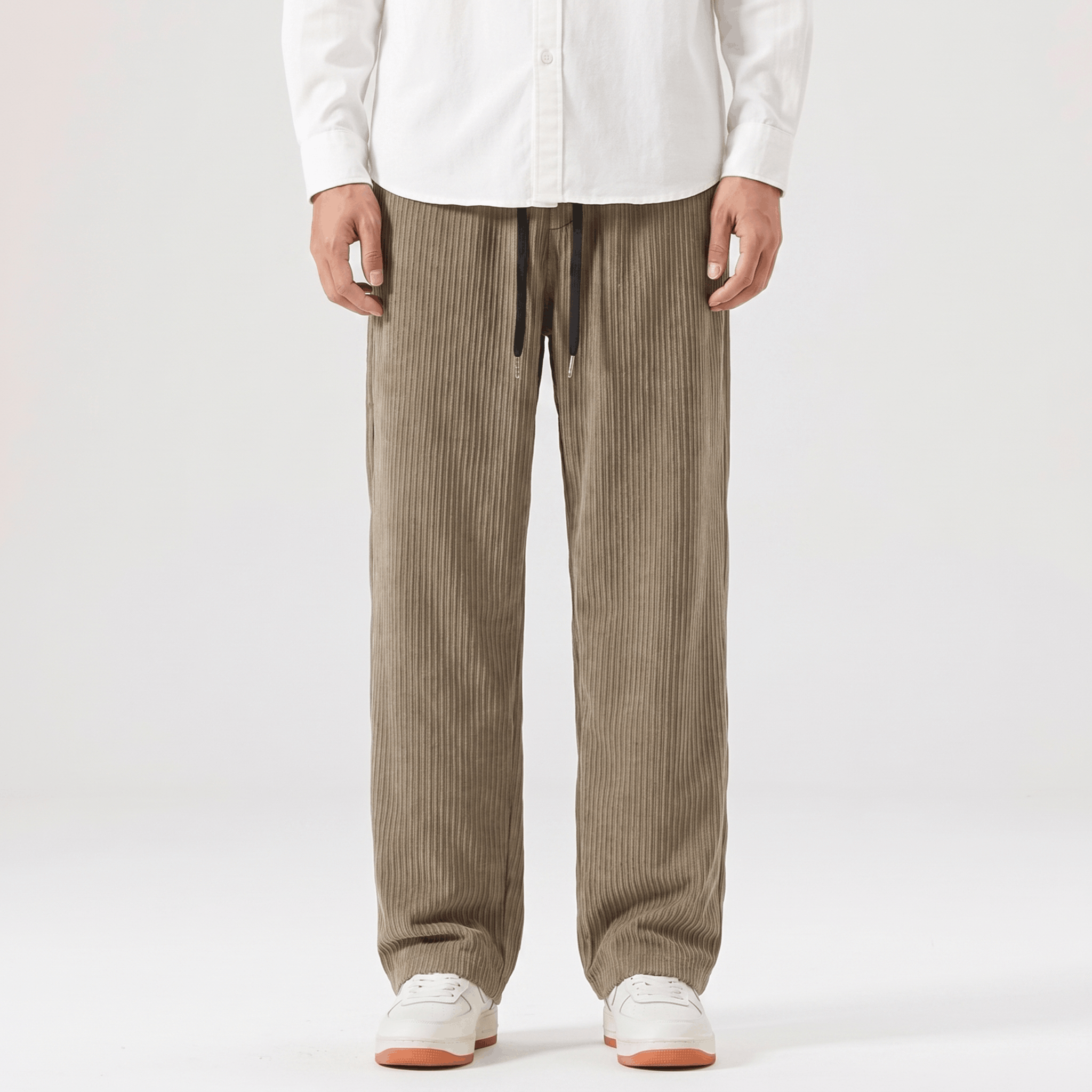 Justin Corduroy Pants – Relaxed Wide-Leg Fit Trousers