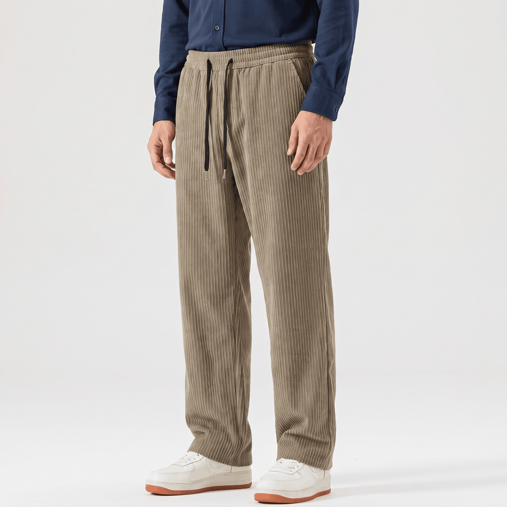 Justin Corduroy Pants – Relaxed Wide-Leg Fit Trousers