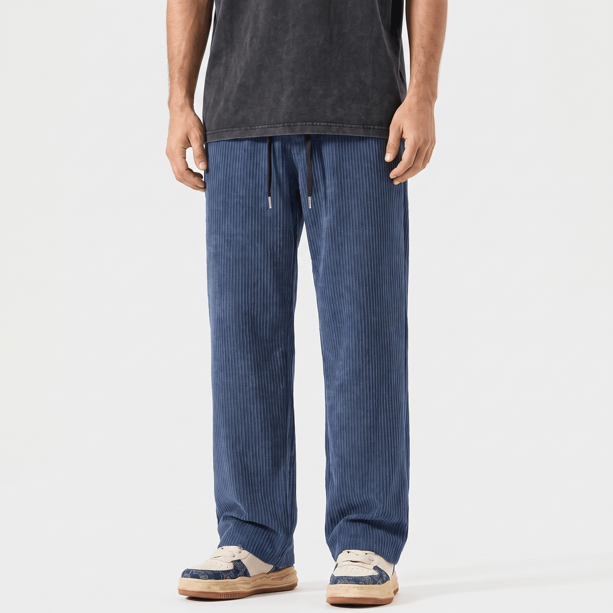Justin Corduroy Pants – Relaxed Wide-Leg Fit Trousers