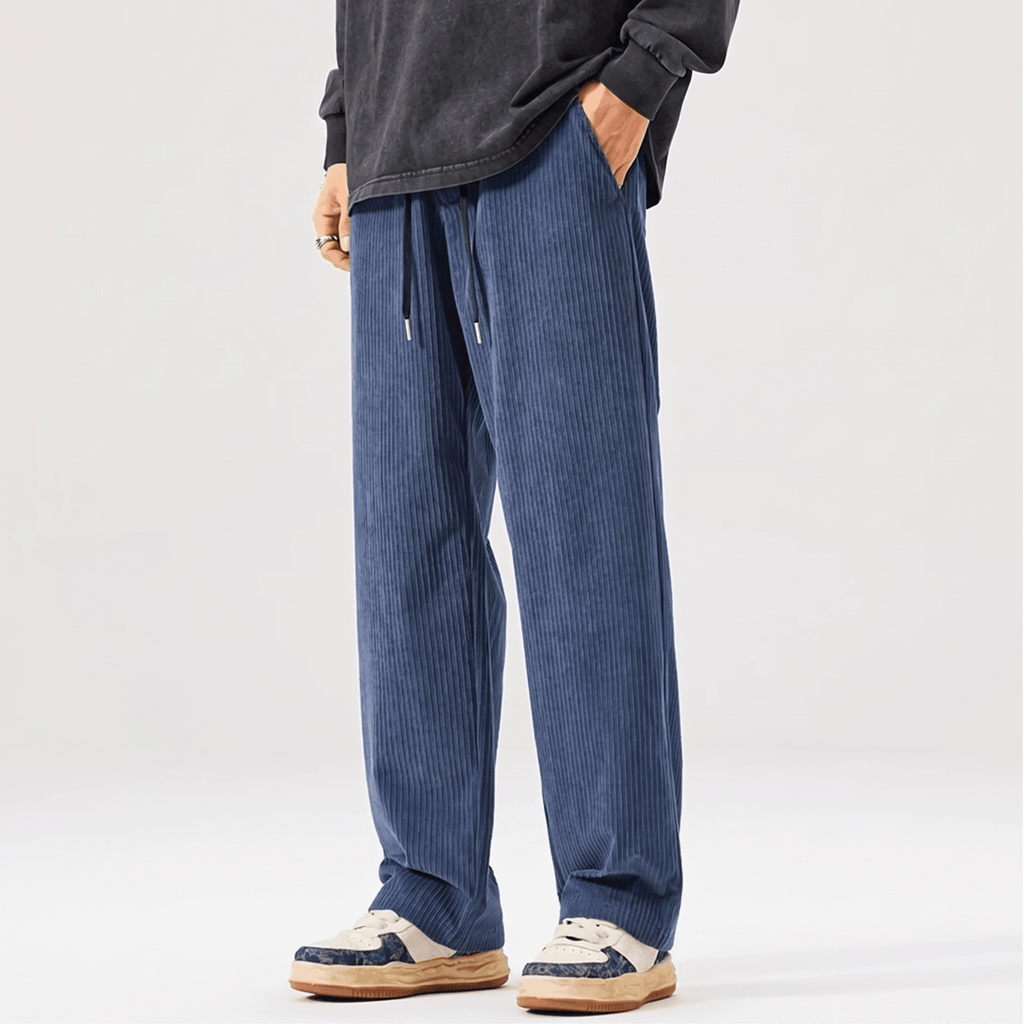 Justin Corduroy Pants – Relaxed Wide-Leg Fit Trousers