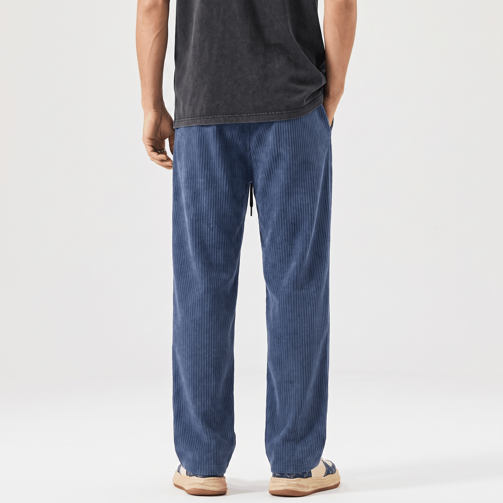 Justin Corduroy Pants – Relaxed Wide-Leg Fit Trousers