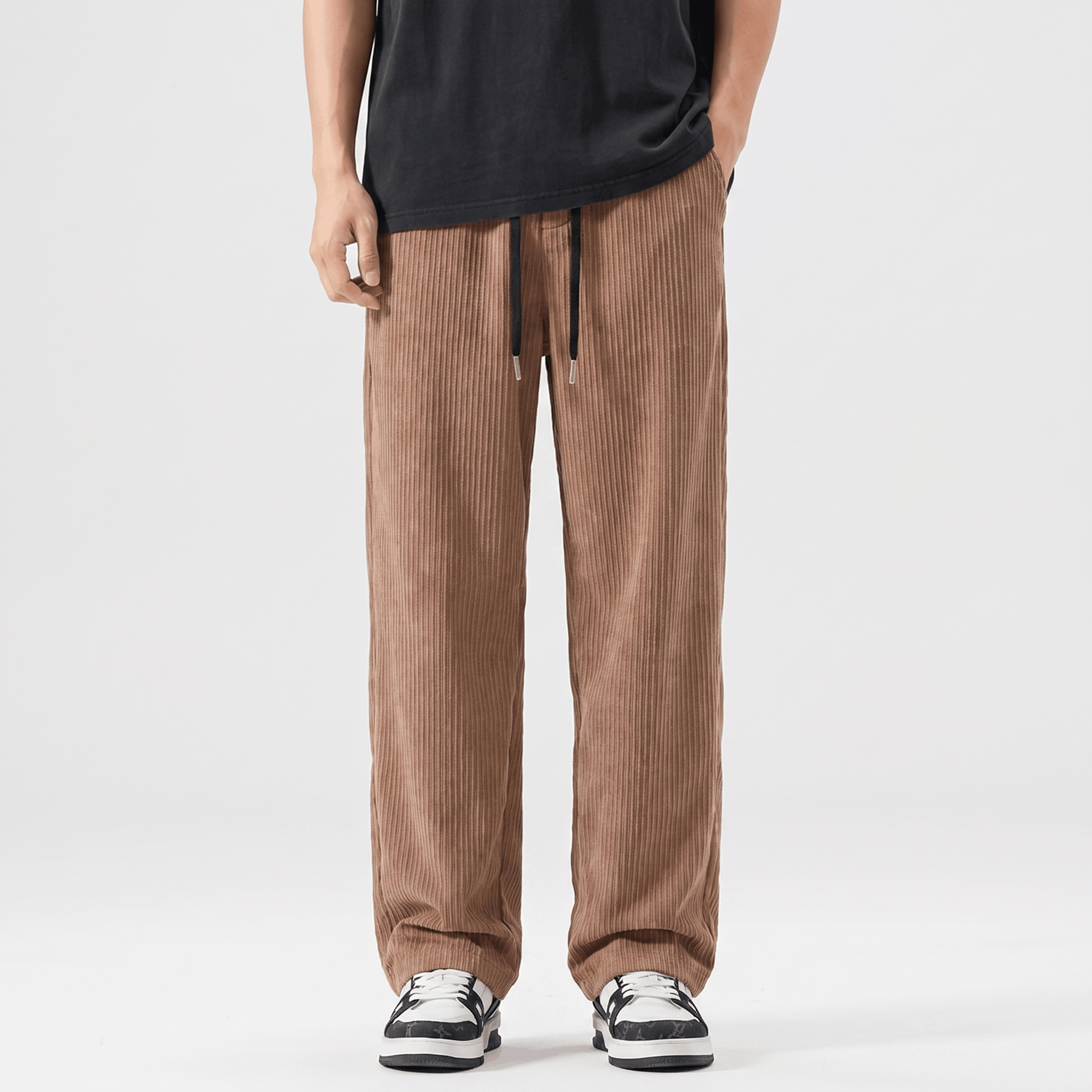 Justin Corduroy Pants – Relaxed Wide-Leg Fit Trousers