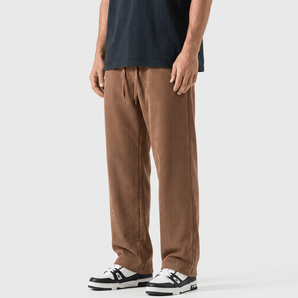 Justin Corduroy Pants – Relaxed Wide-Leg Fit Trousers