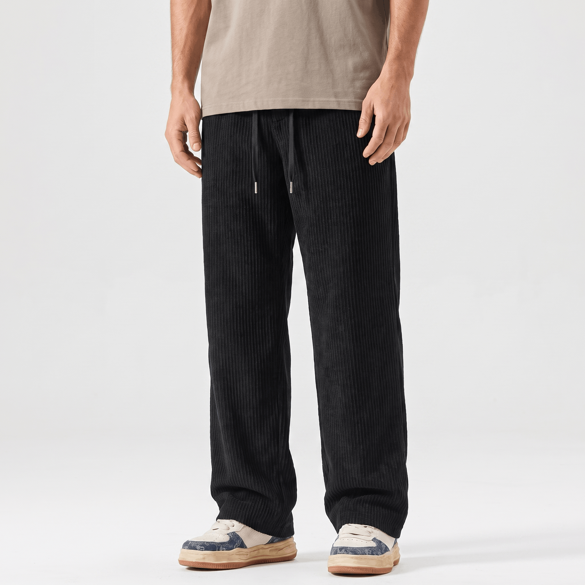 Justin Corduroy Pants – Relaxed Wide-Leg Fit Trousers