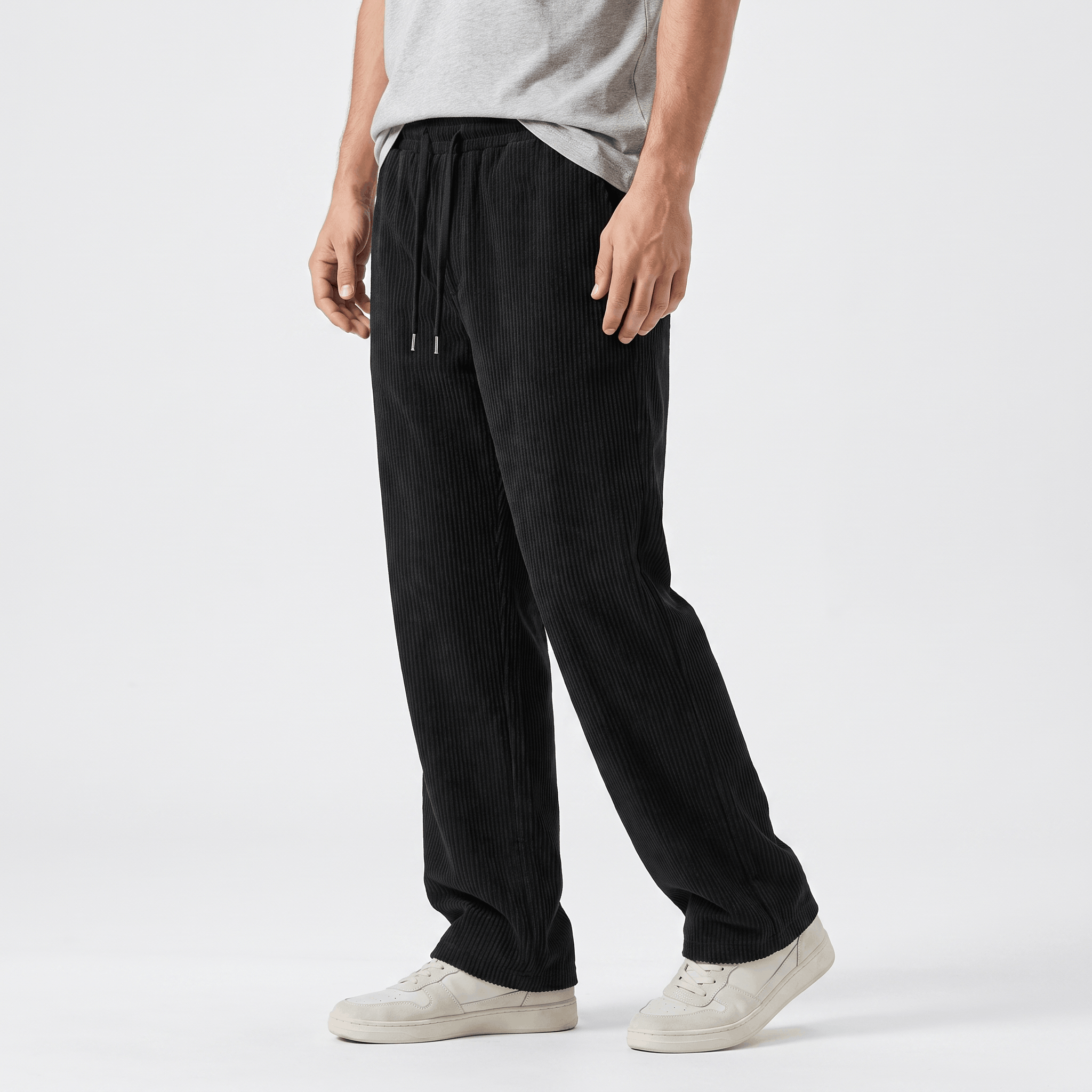 Justin Corduroy Pants – Relaxed Wide-Leg Fit Trousers