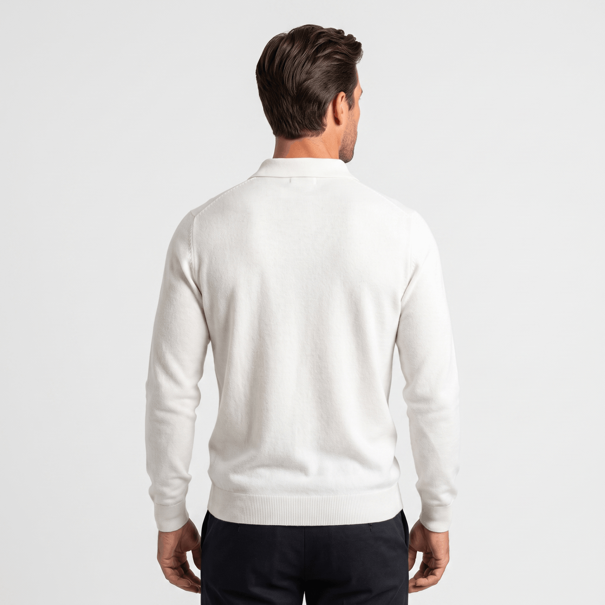 Jareth Merino Wool Polo Sweater – Tailored Three-Button Pullover