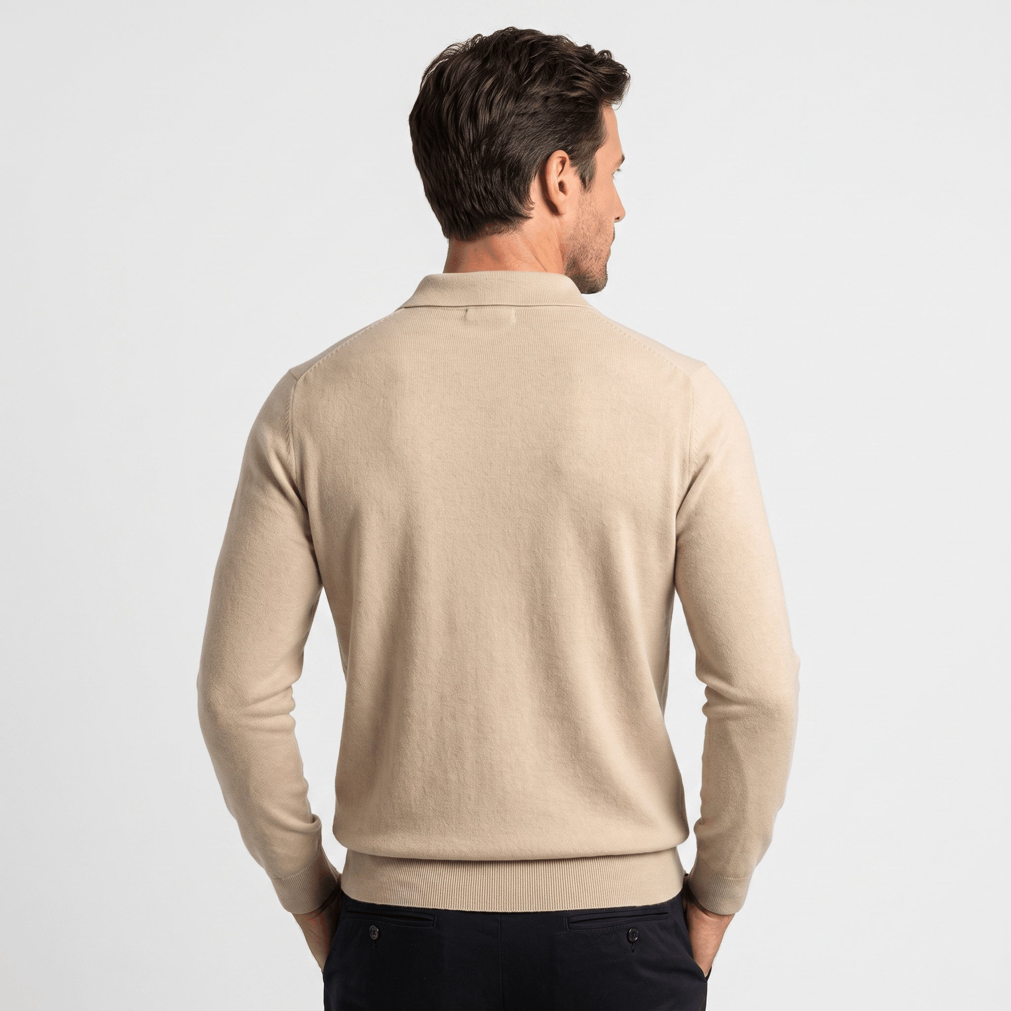 Jareth Merino Wool Polo Sweater – Tailored Three-Button Pullover