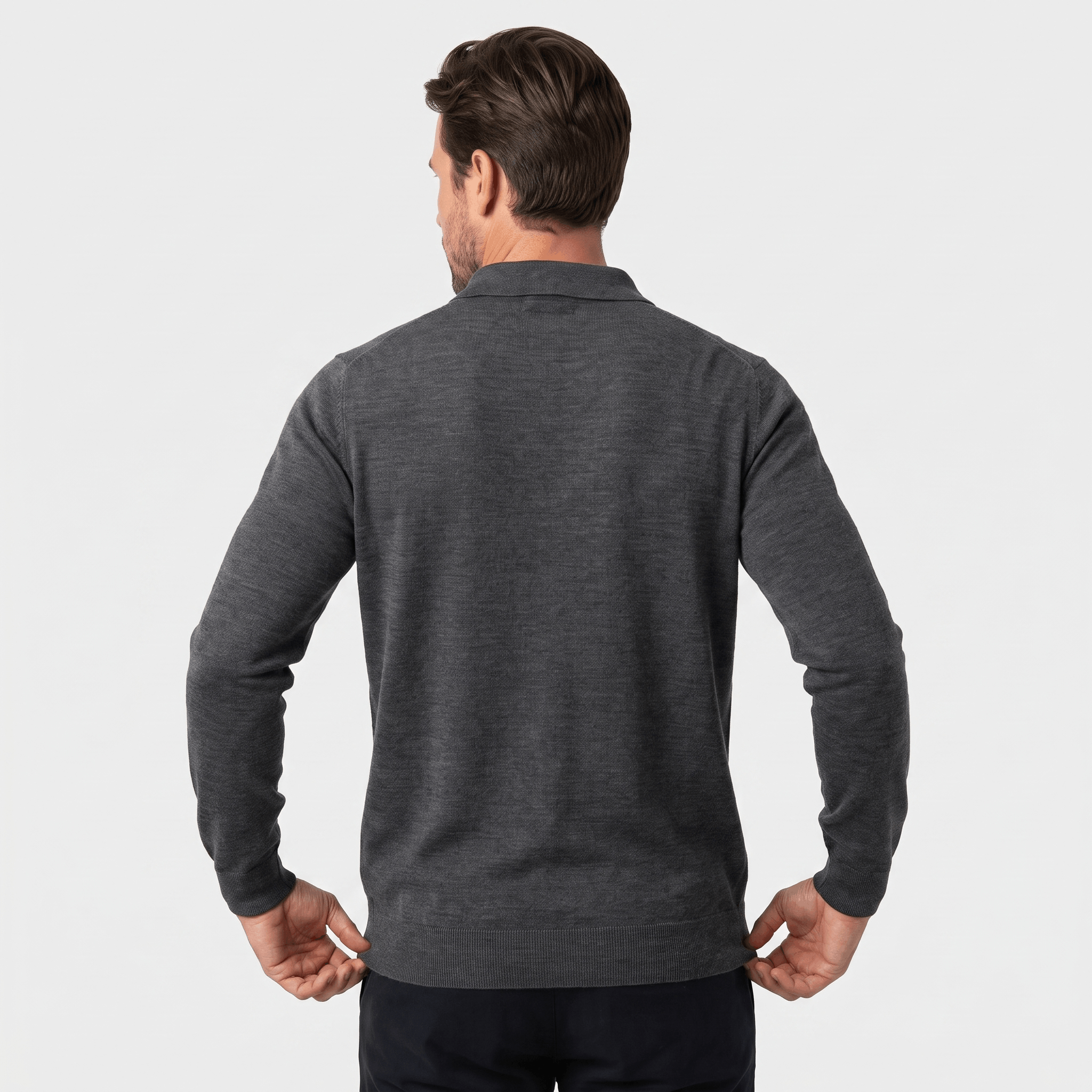 Jareth Merino Wool Polo Sweater – Tailored Three-Button Pullover