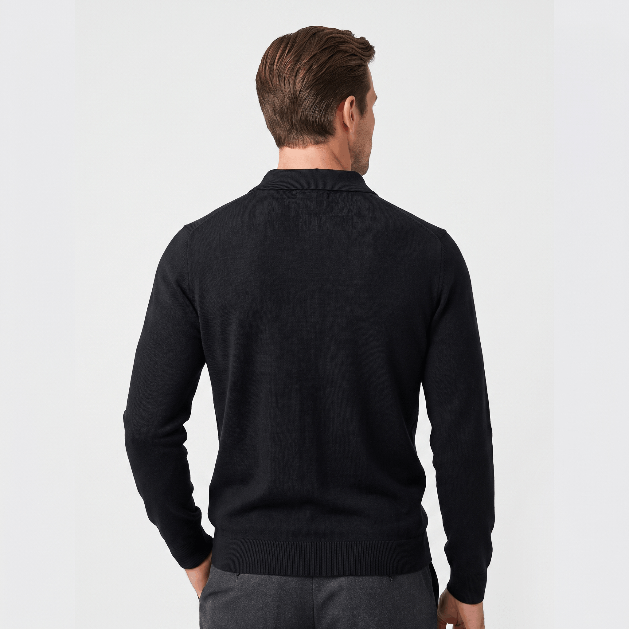 Jareth Merino Wool Polo Sweater – Tailored Three-Button Pullover